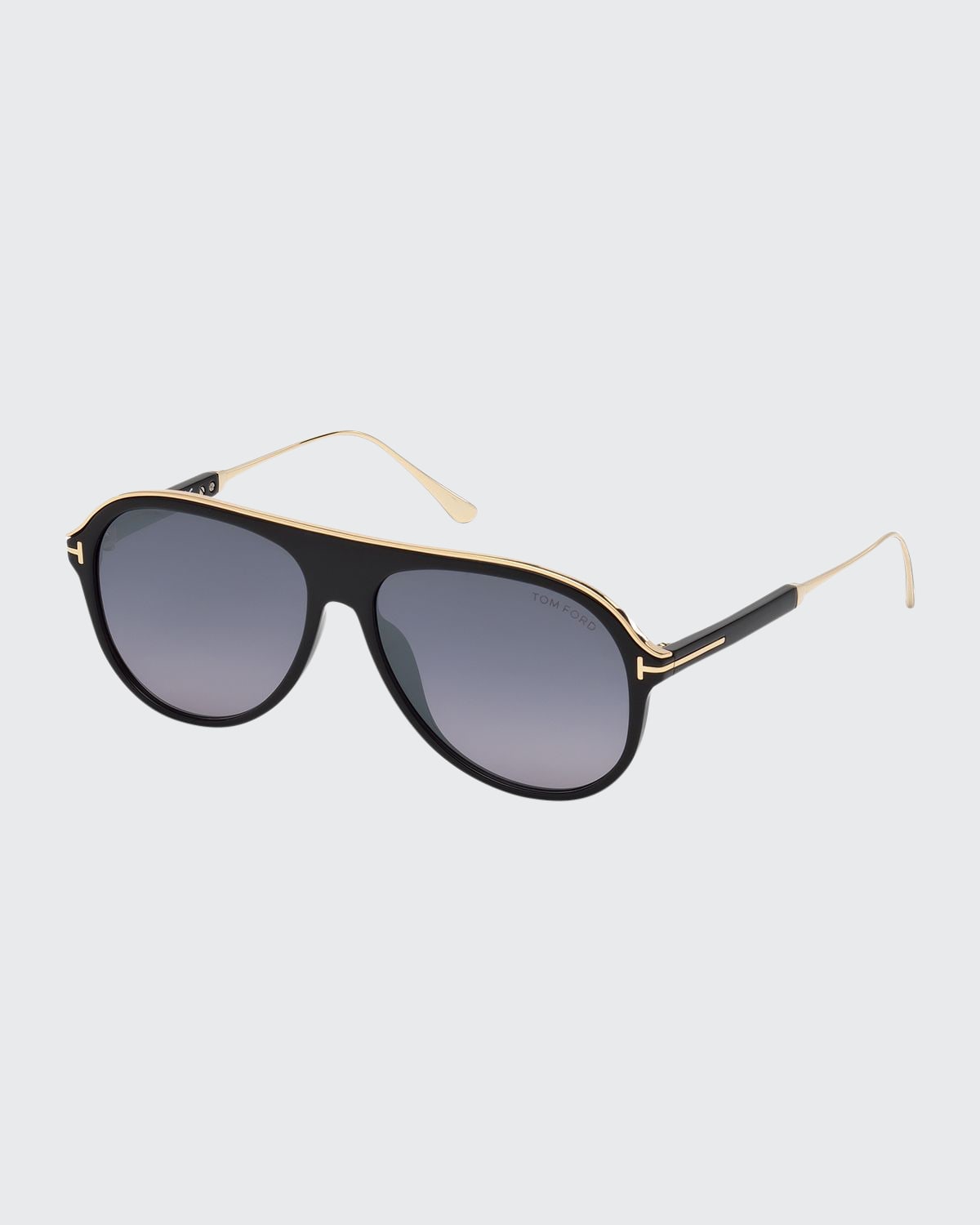 TOM FORD Men's Geoffrey Havana Acetate/Metal Aviator Sunglasses