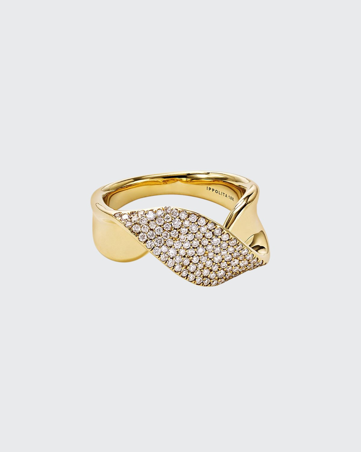 Ippolita 18k Gold Stardust Twist Ribbon Ring w/ Diamonds