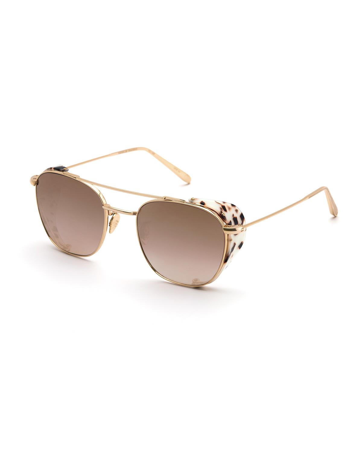 KREWE Earhart Blinker Mirrored Aviator Sunglasses w/ Side 