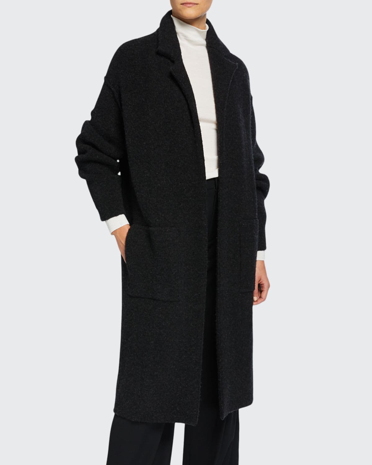 Vince Notched Collar Wool Cardigan