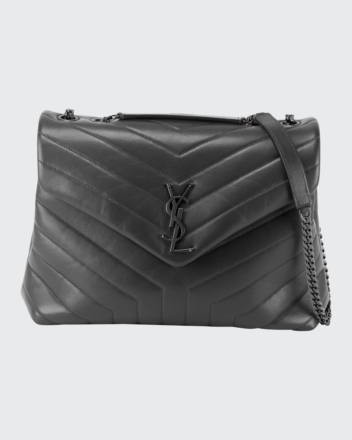 MEDIUM 28 LOUISE BAG IN BLACK SMOOTH CALFSKIN