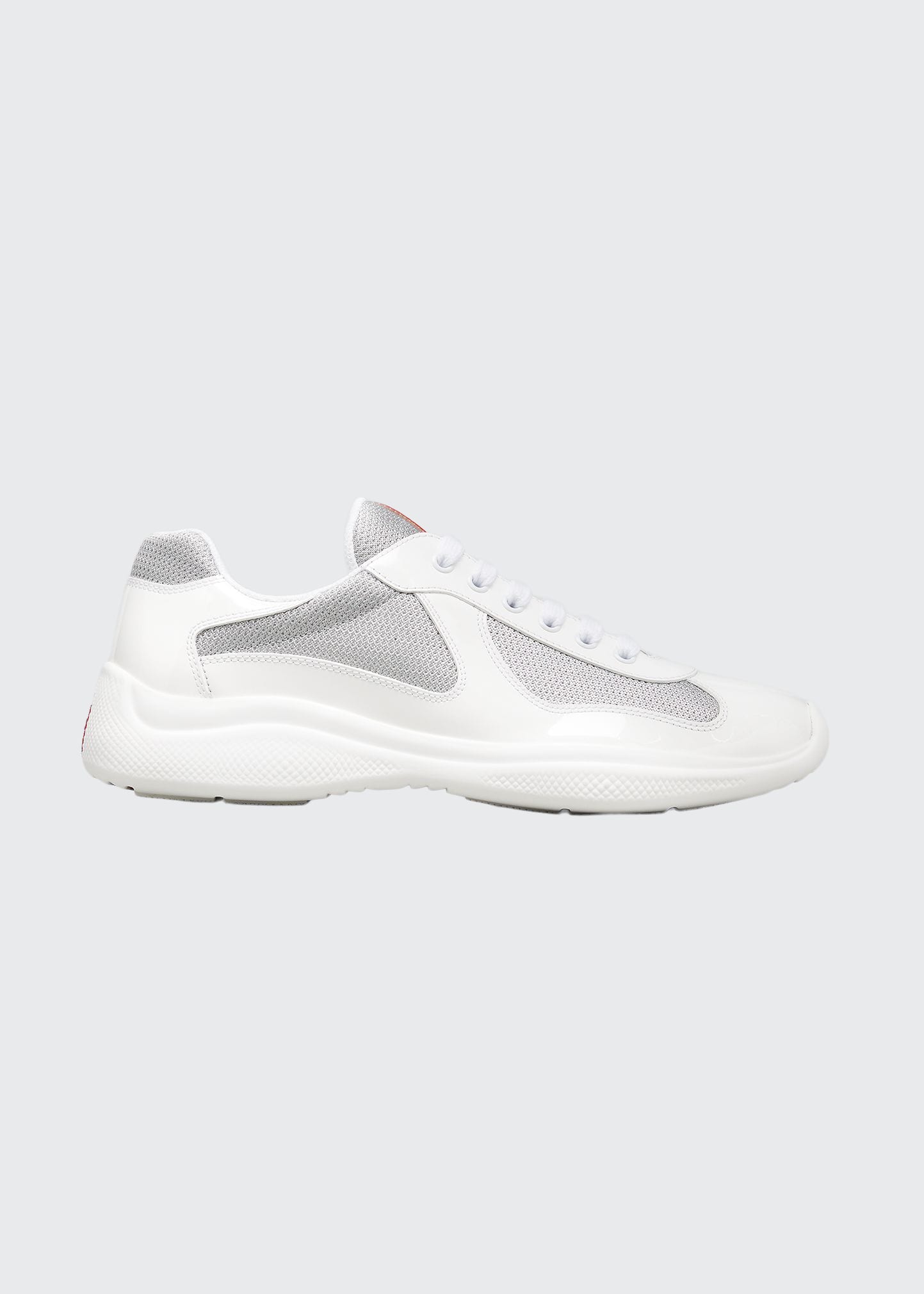 prada america's cup patent leather patchwork sneakers men