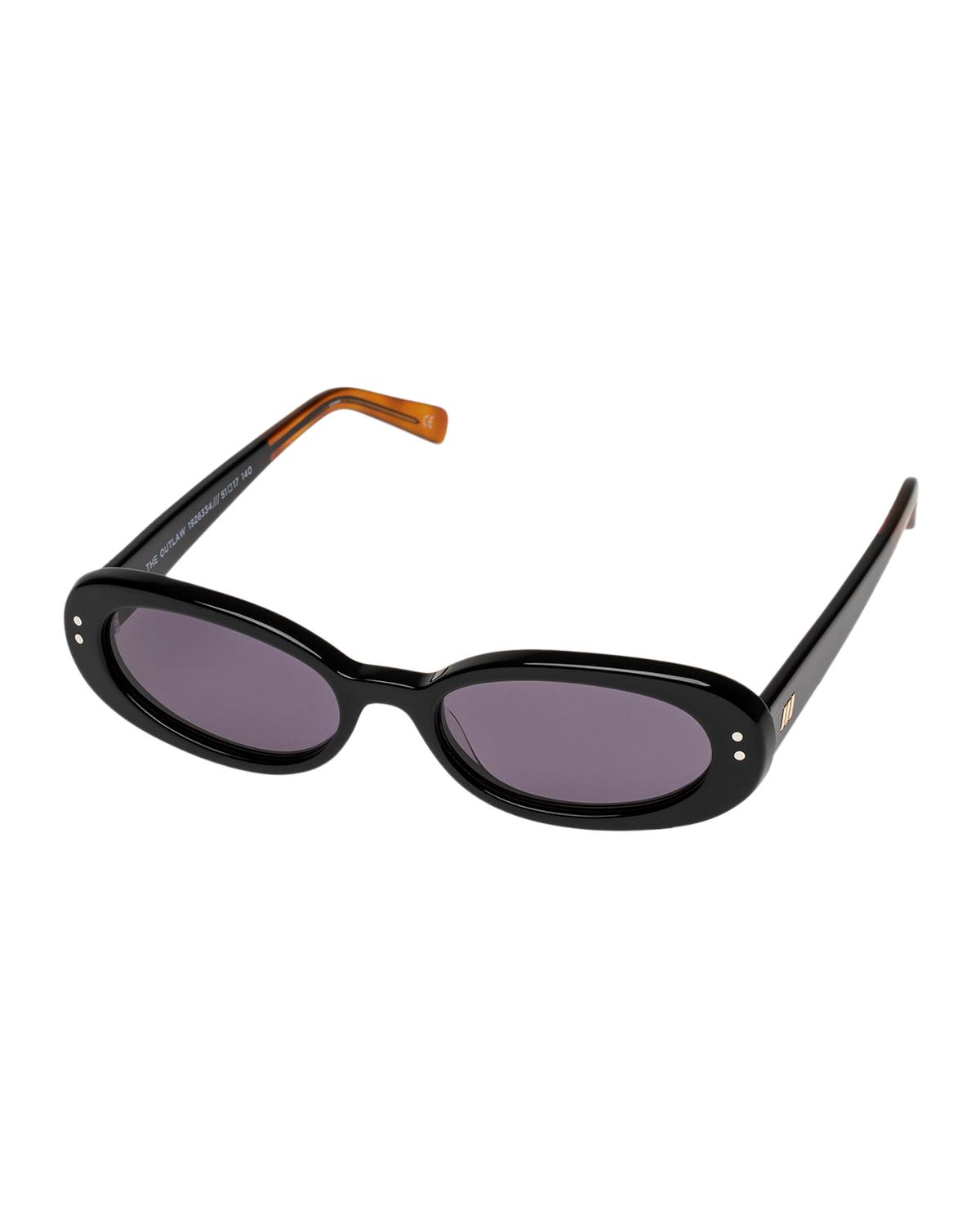 Le Specs Luxe The Outlaw Oval Acetate Sunglasses - Bergdorf  display picture 3