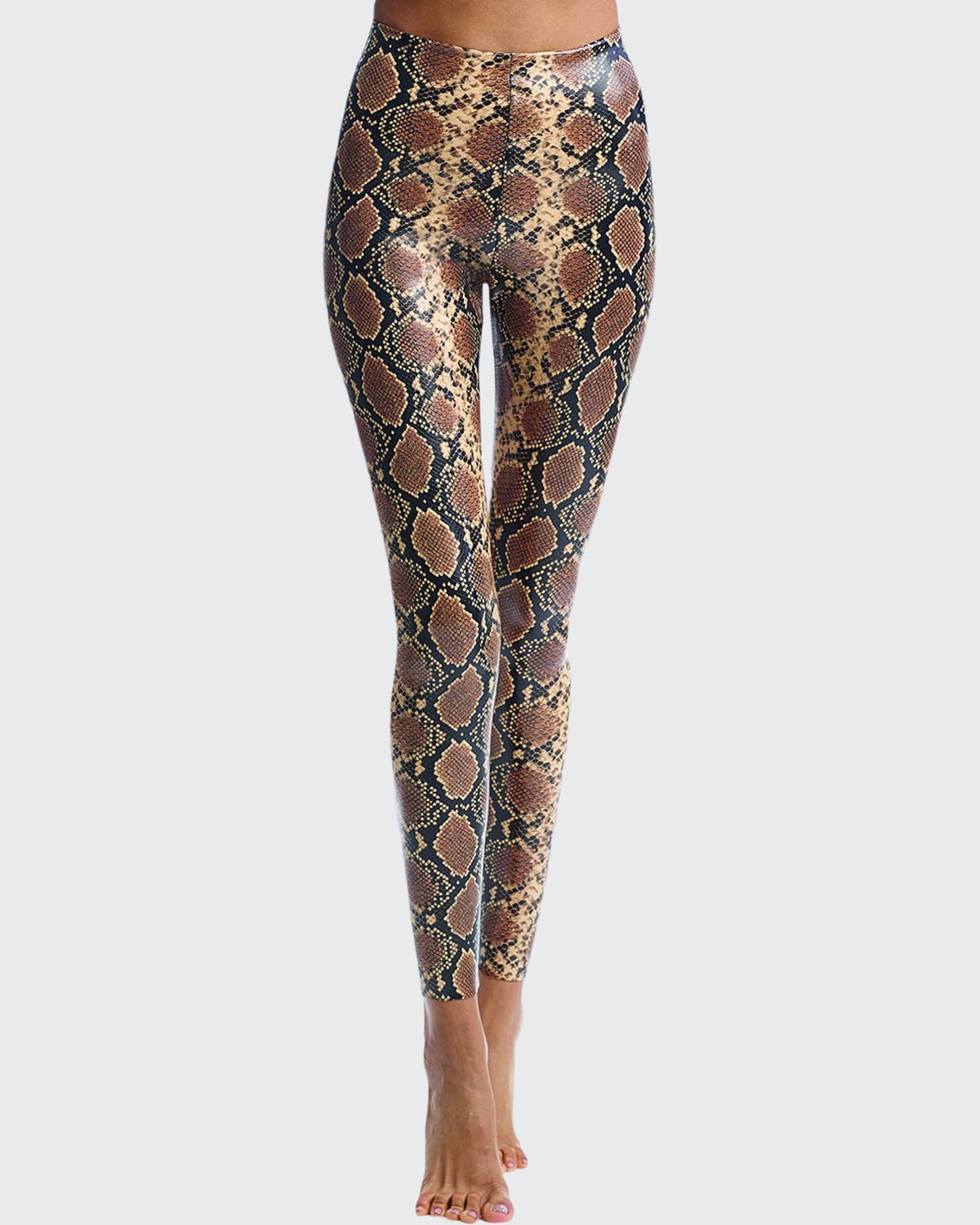 Commando Animal-Printed Faux-Leather Leggings