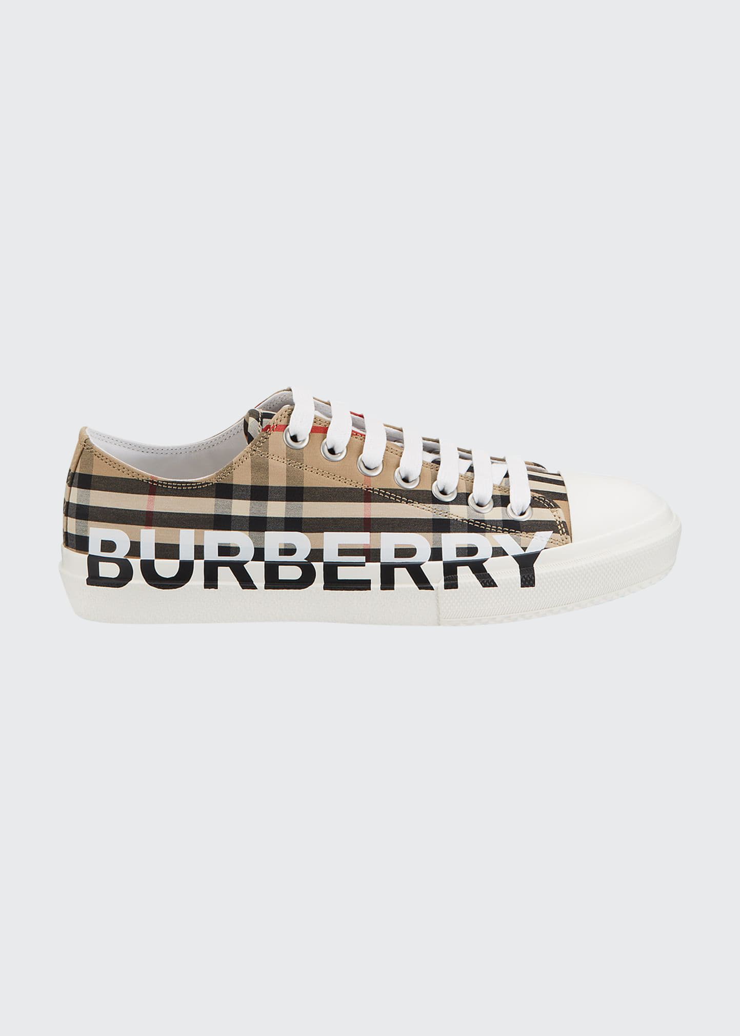 Burberry Men's Larkhall Vintage Check Logo Canvas Sneakers - Bergdorf  Goodman