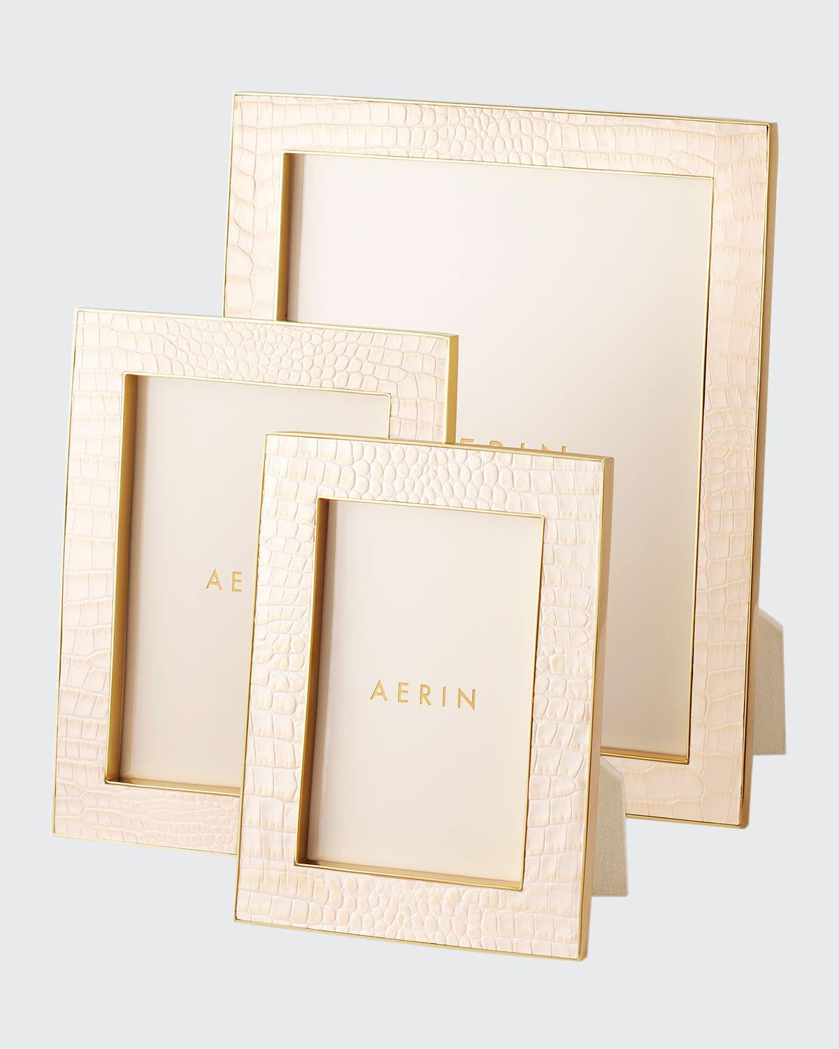 AERIN Classic Croc Leather Frame, 5