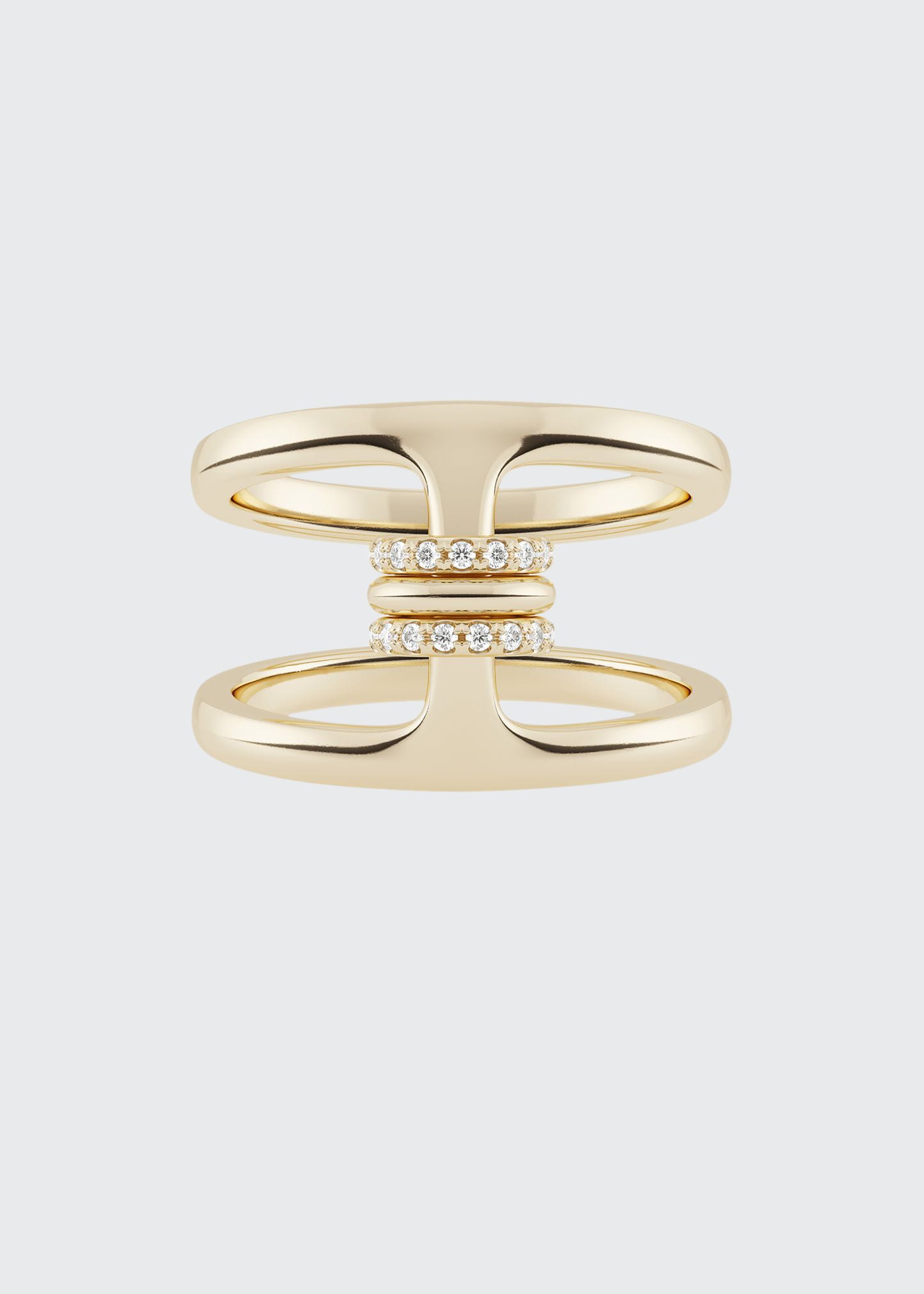 333 Collection by Hoorsenbuhs x Spinelli Kilcollin 333 HBXSK Phantom Sk Gold 18K Gold Hb Phantom Ring w/ Gold And Pave White Diamond Sk Annulets