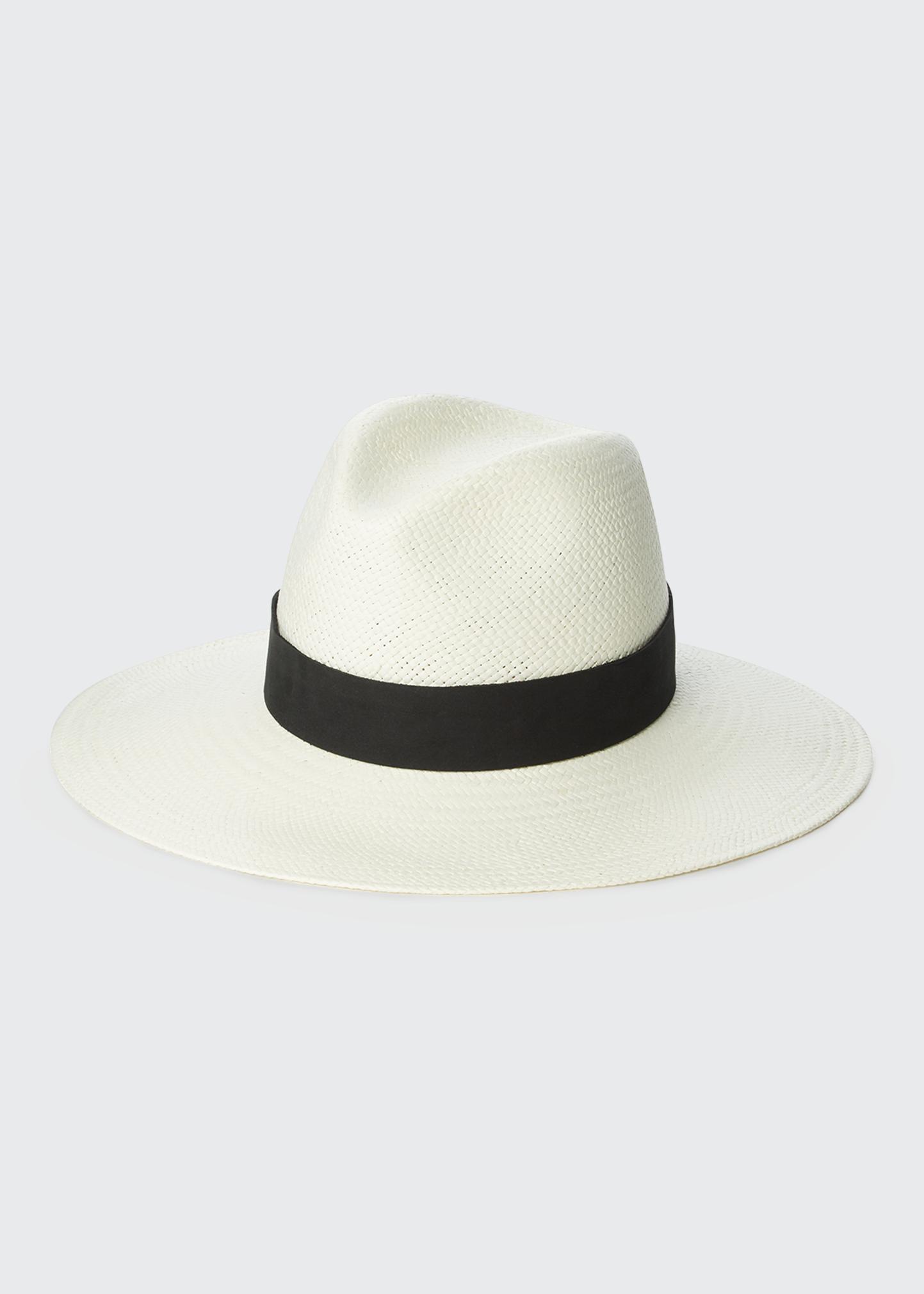 Janessa Leone Corbin Hat Small Janessa Leone Corbin Brown Straw Fedora Hat M 57cm USA main image 4