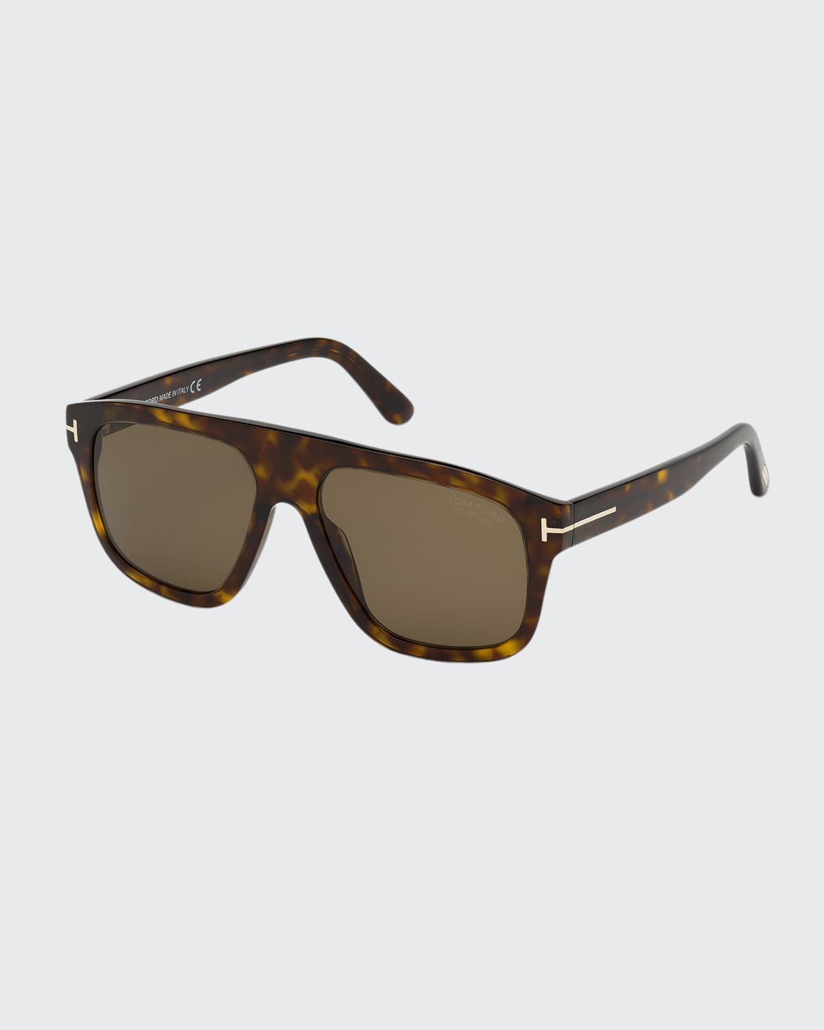 TOM FORD Men's Geoffrey Havana Acetate/Metal Aviator Sunglasses