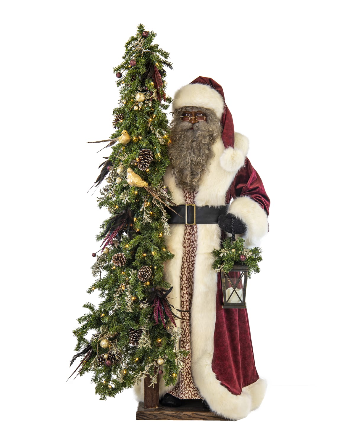 Ditz Designs By The Hen House Plum Wine Holiday Black Santa with