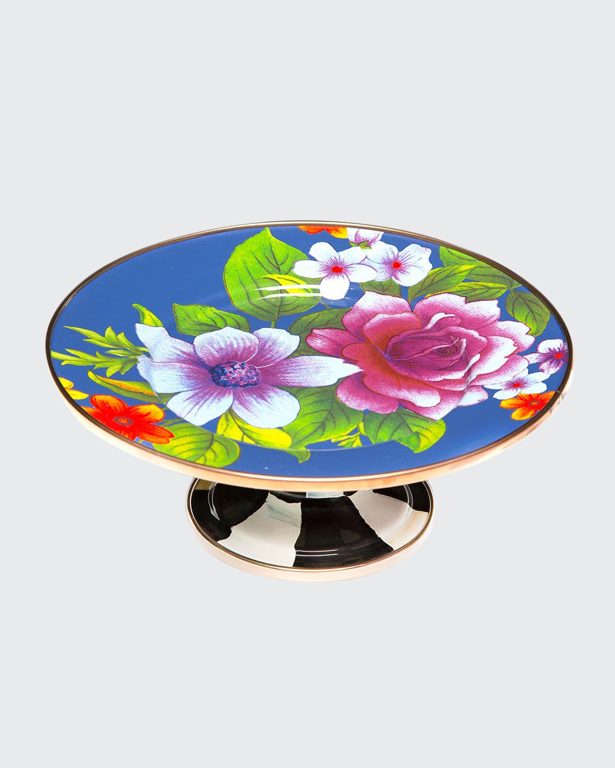 MacKenzie-Childs Flower Market Mini Pedestal Platter Lapis