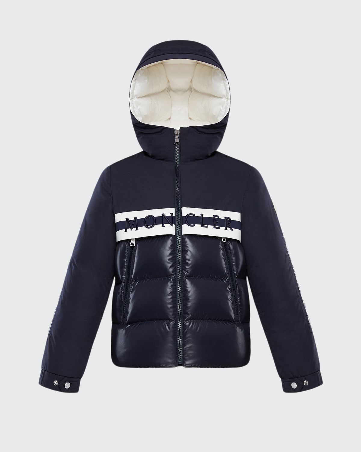 Moncler Boy's Hanim Logo Hooded Parka, Size 8-14 - Bergdorf Goodman