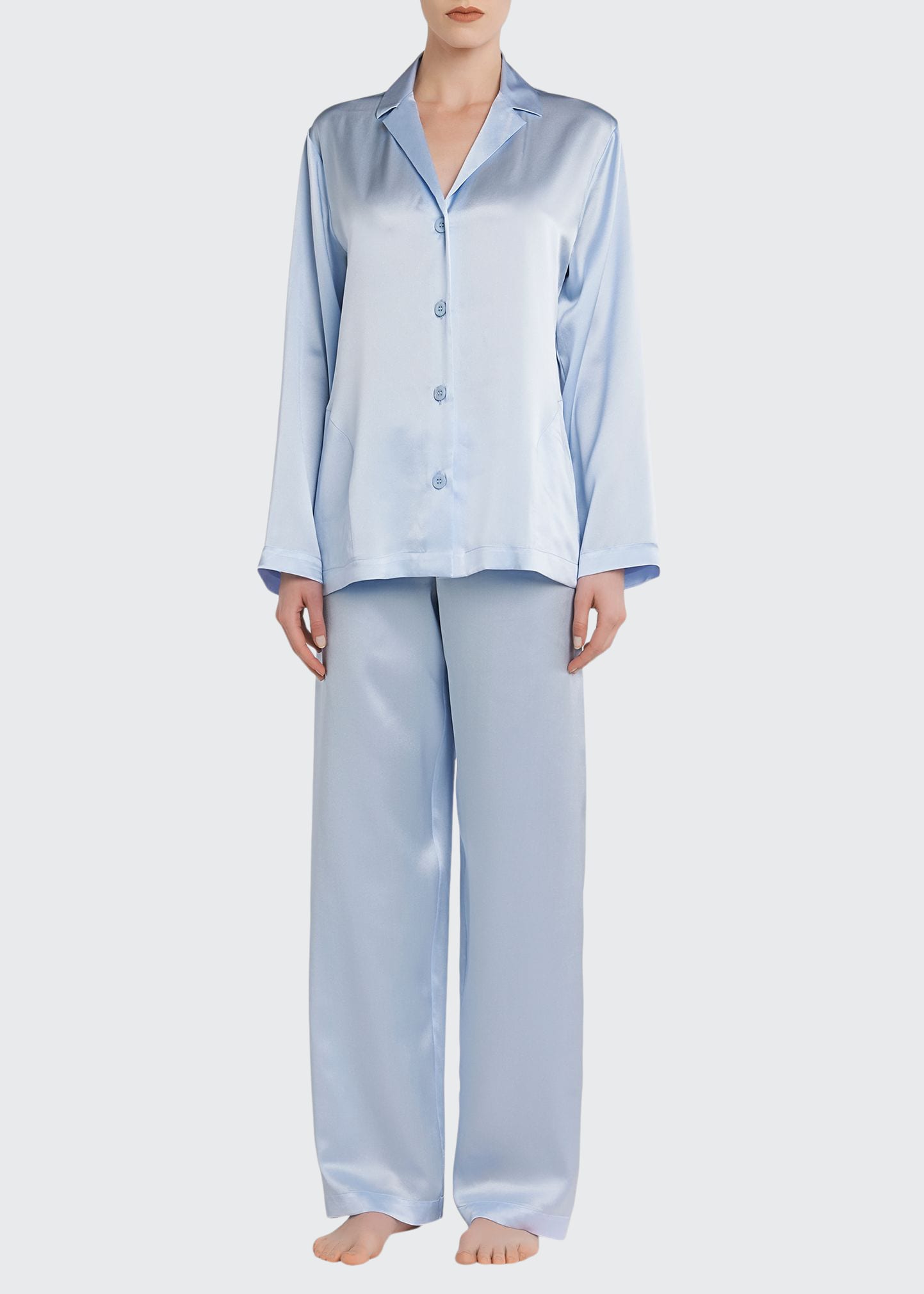 La Perla Long-Sleeve Silk Pajama Set