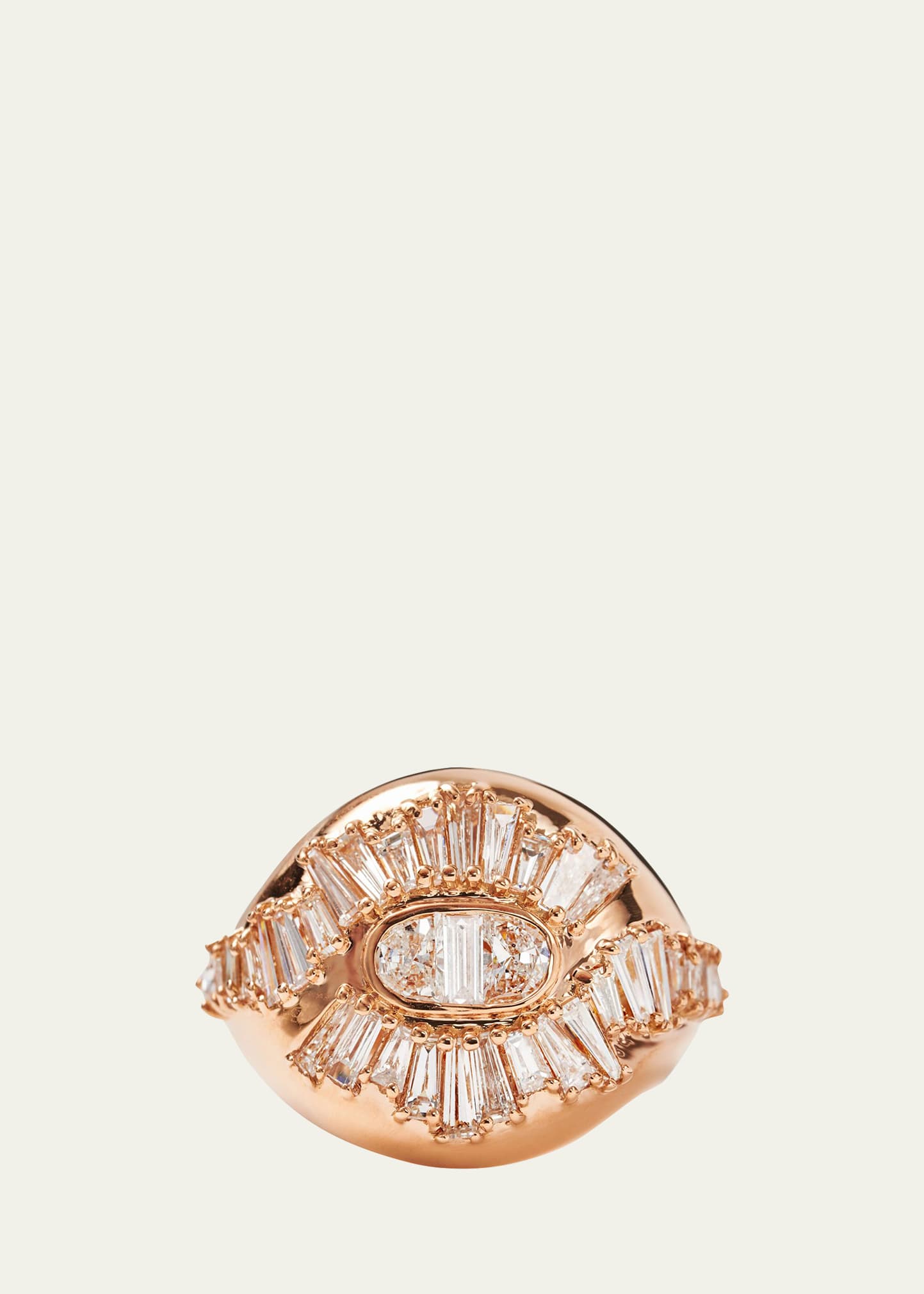 Nak Armstrong 20k Rose Gold Diamond Emblem Ring