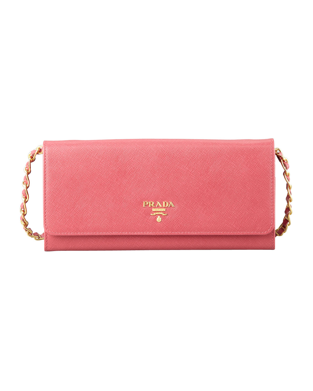 Prada Saffiano Leather Wallet with Shoulder Strap - Bergdorf Goodman