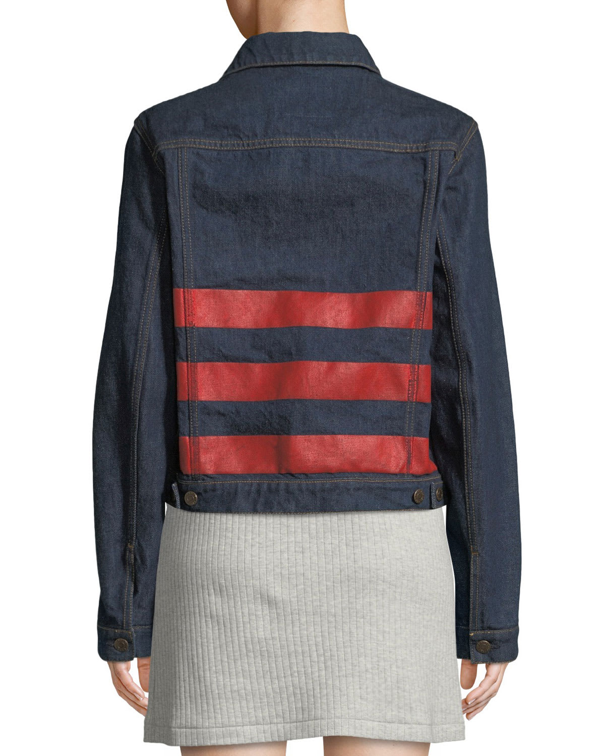 Helmut Lang Re Edition Archive Stripe Button Front Denim Jacket