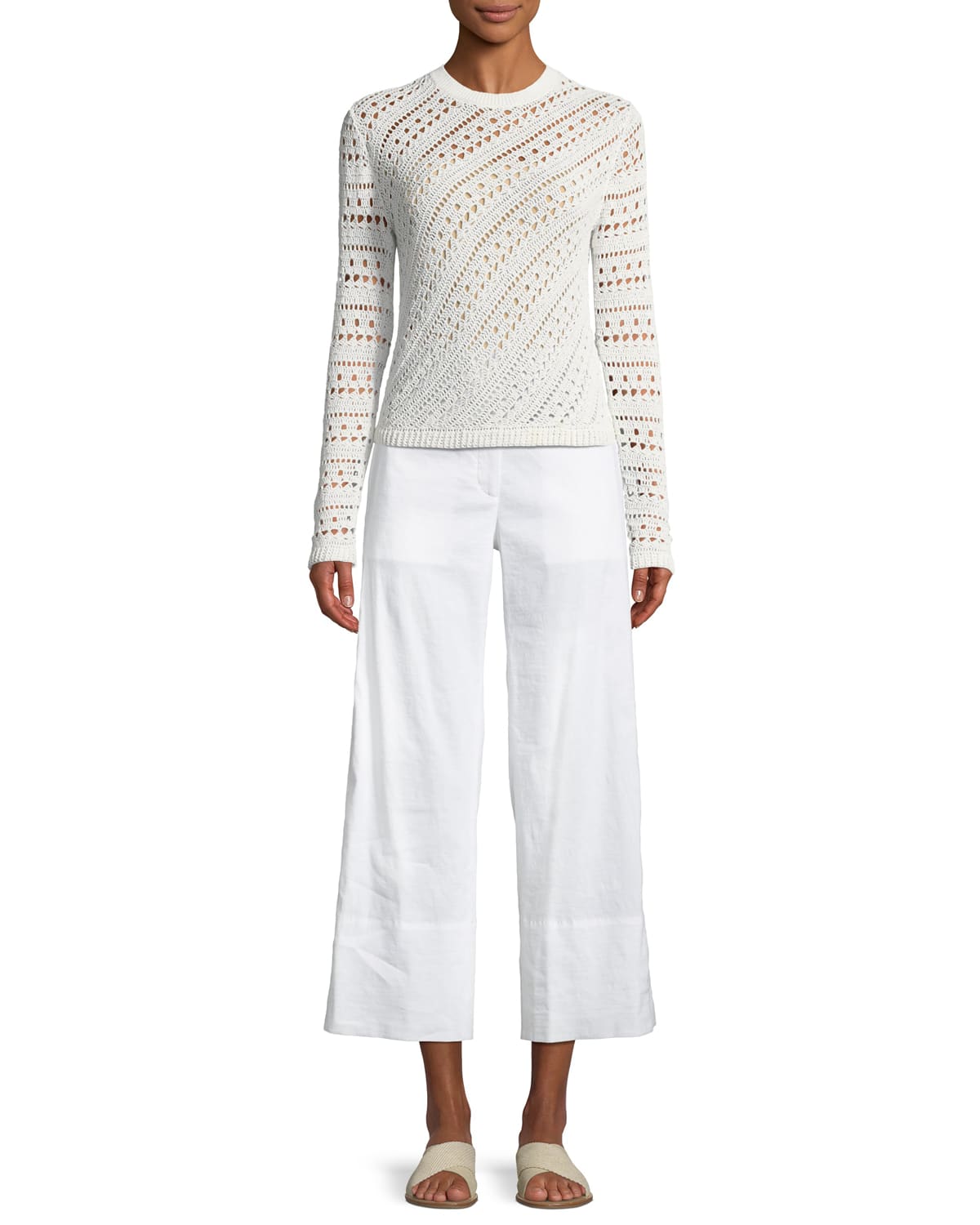 Tissage Crochet Cotton Blend Sweater