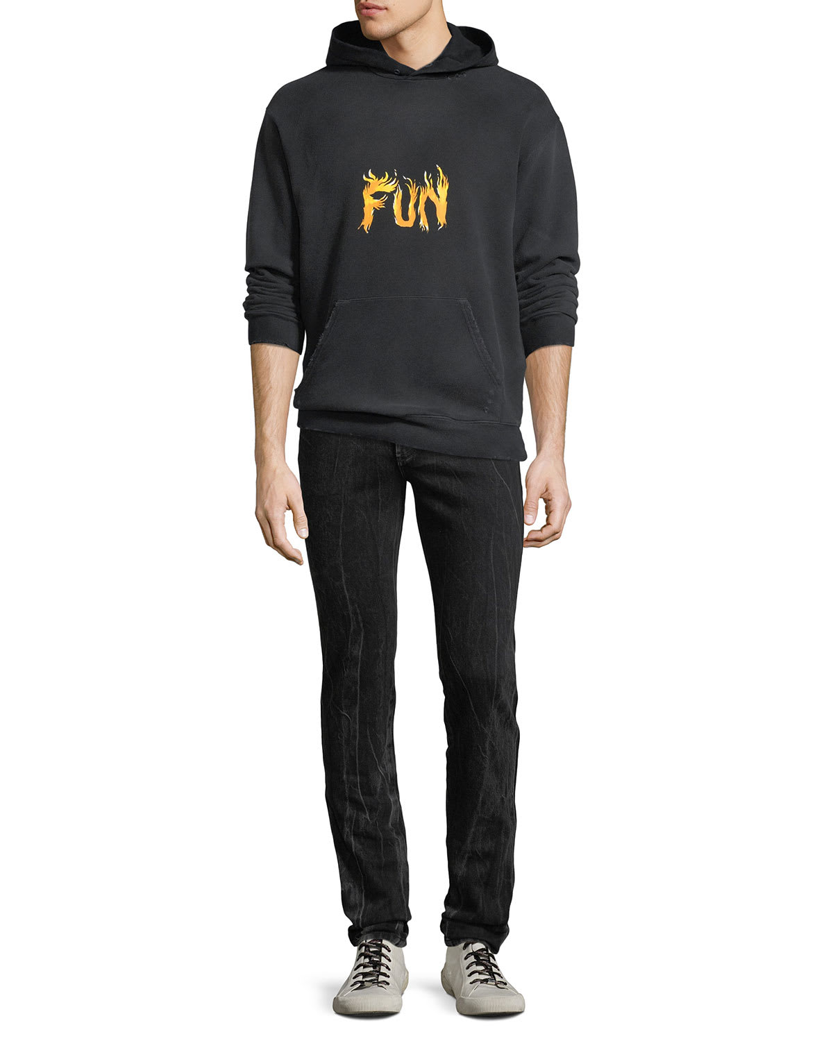 Givenchy Men's ContrastTopstitching StraightLeg Trousers