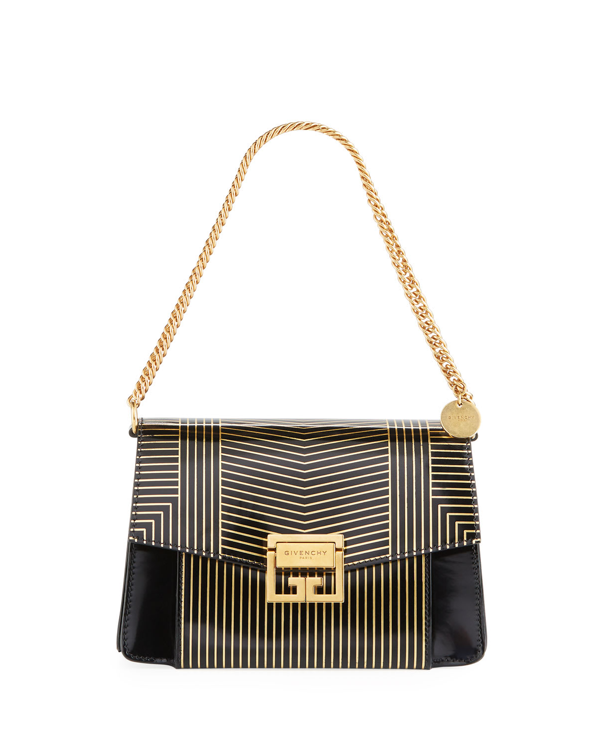 Givenchy GV3 Small Striped Leather Satchel Bag