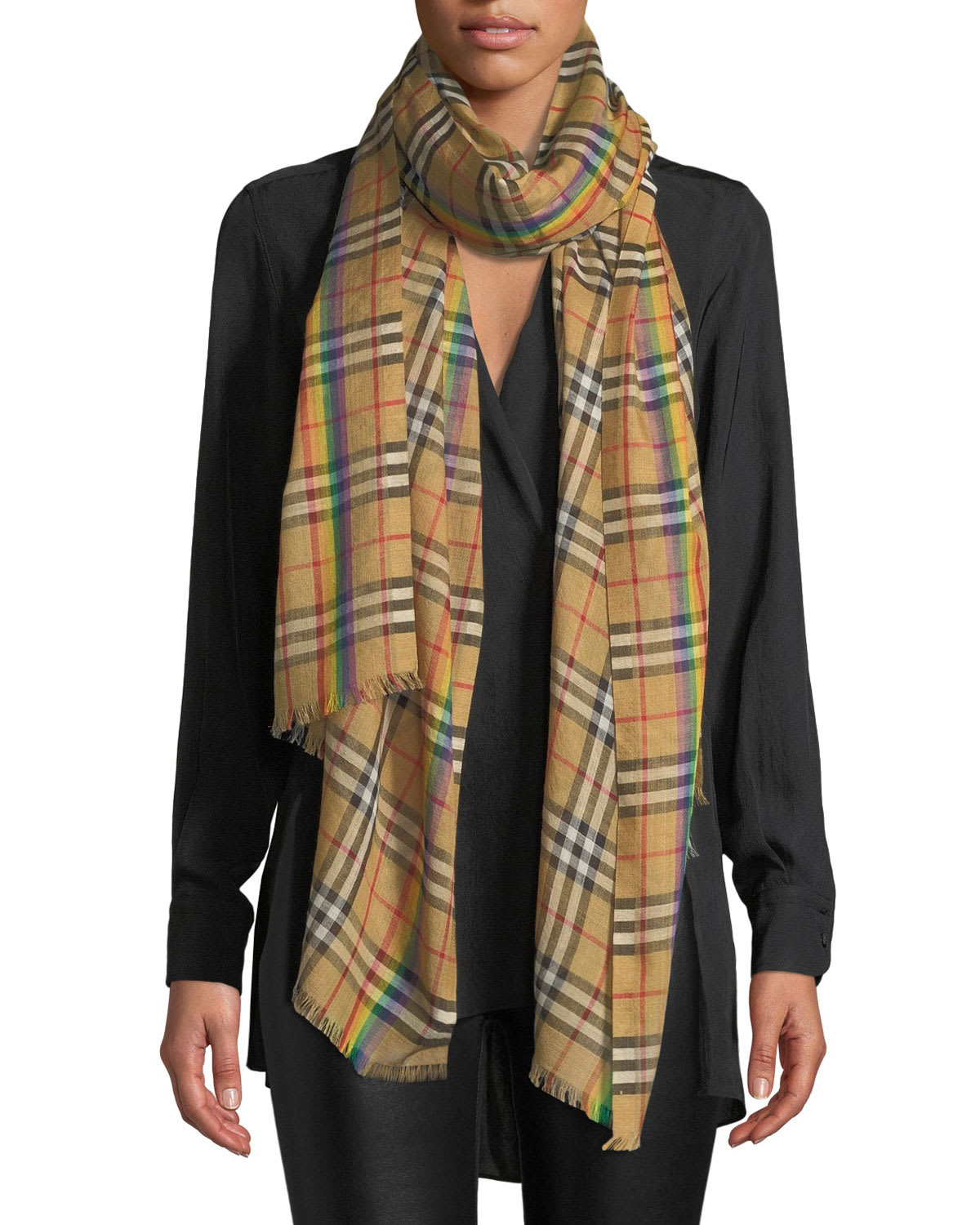 Burberry scarf rainbow hotsell