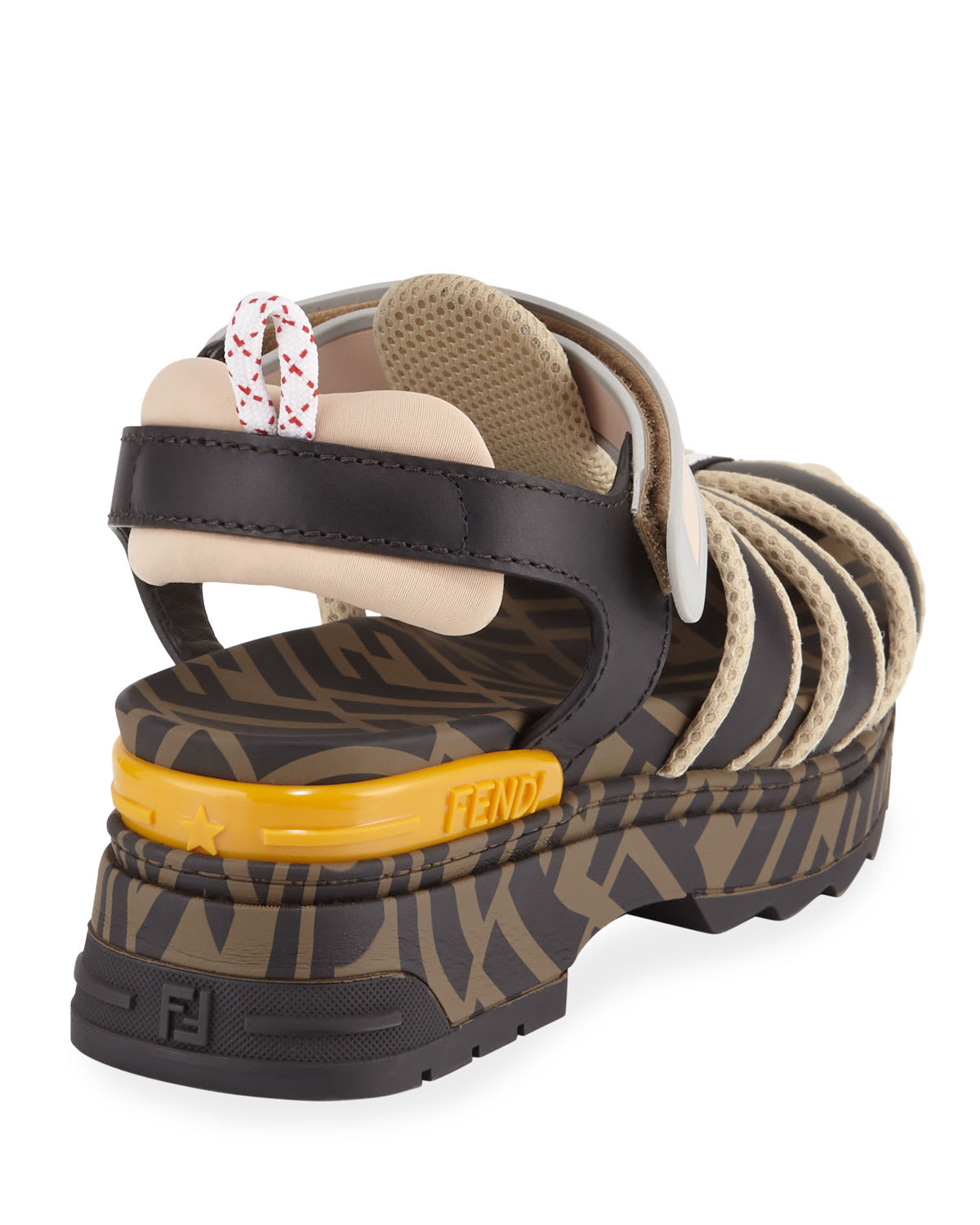Fendi T Rex Chunky Heel FF Hiker Sandals