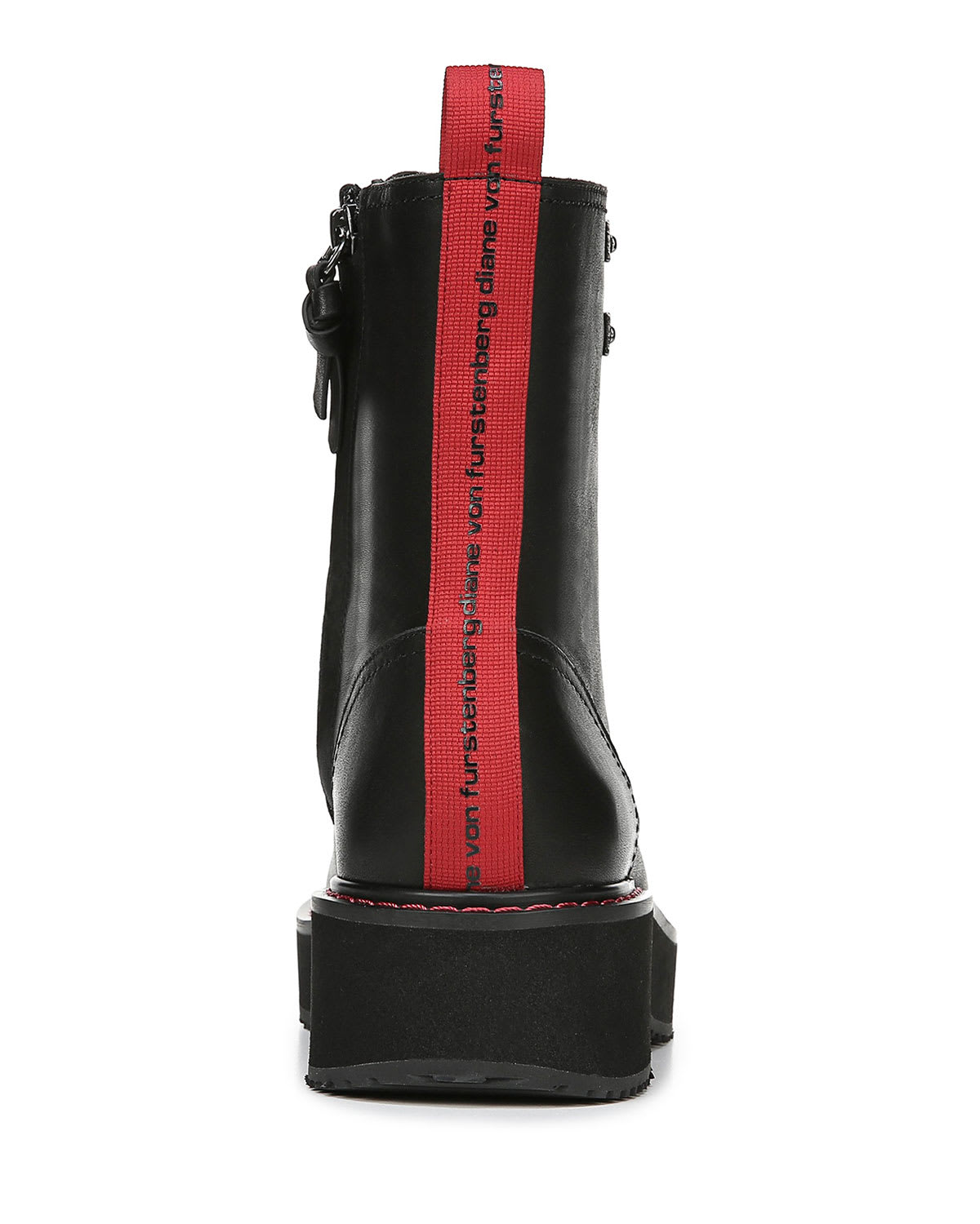 Diane von Furstenberg Lace Up Leather Combat Boots