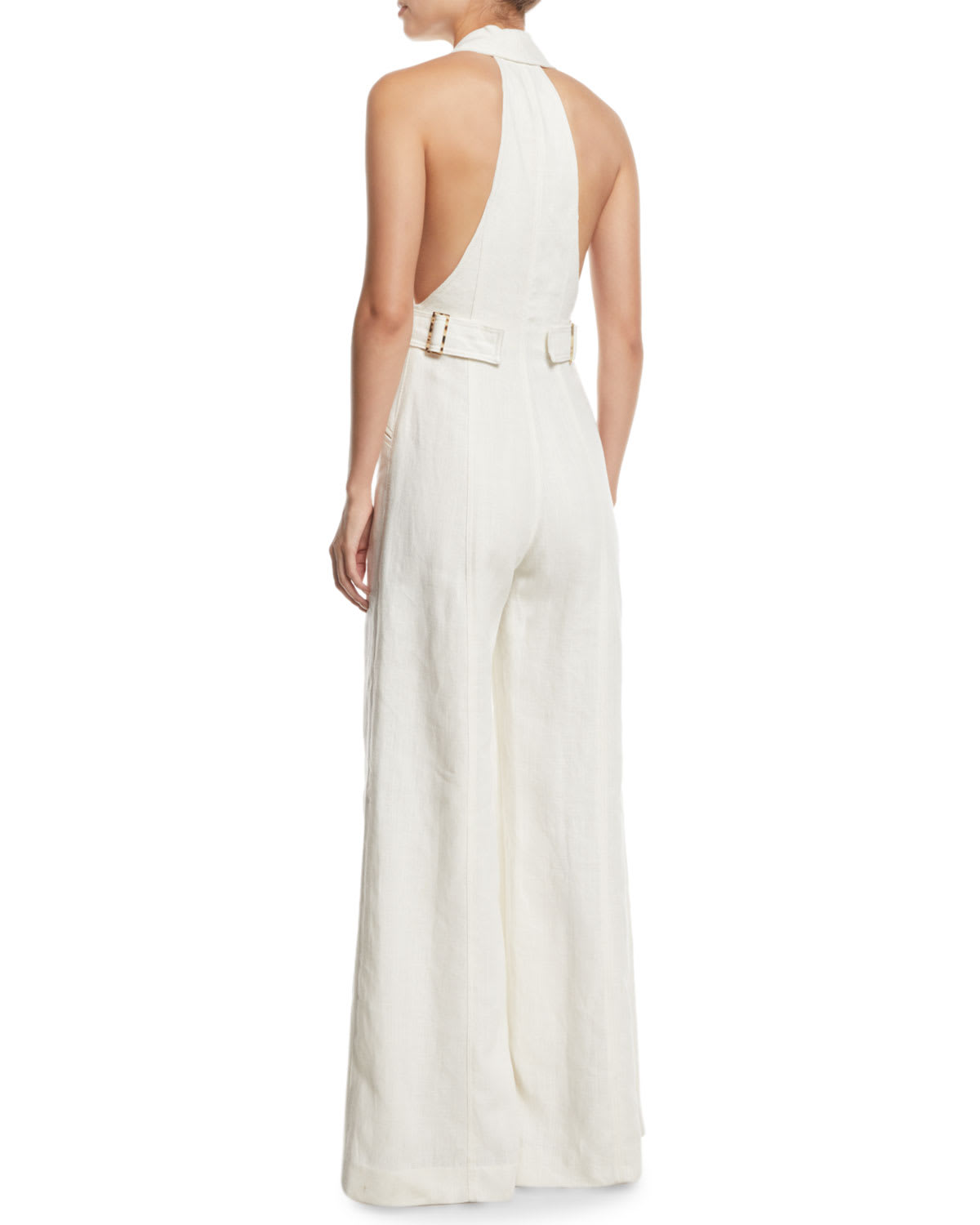 Zimmermann Corsage Tailored Wide Leg Linen Jumpsuit