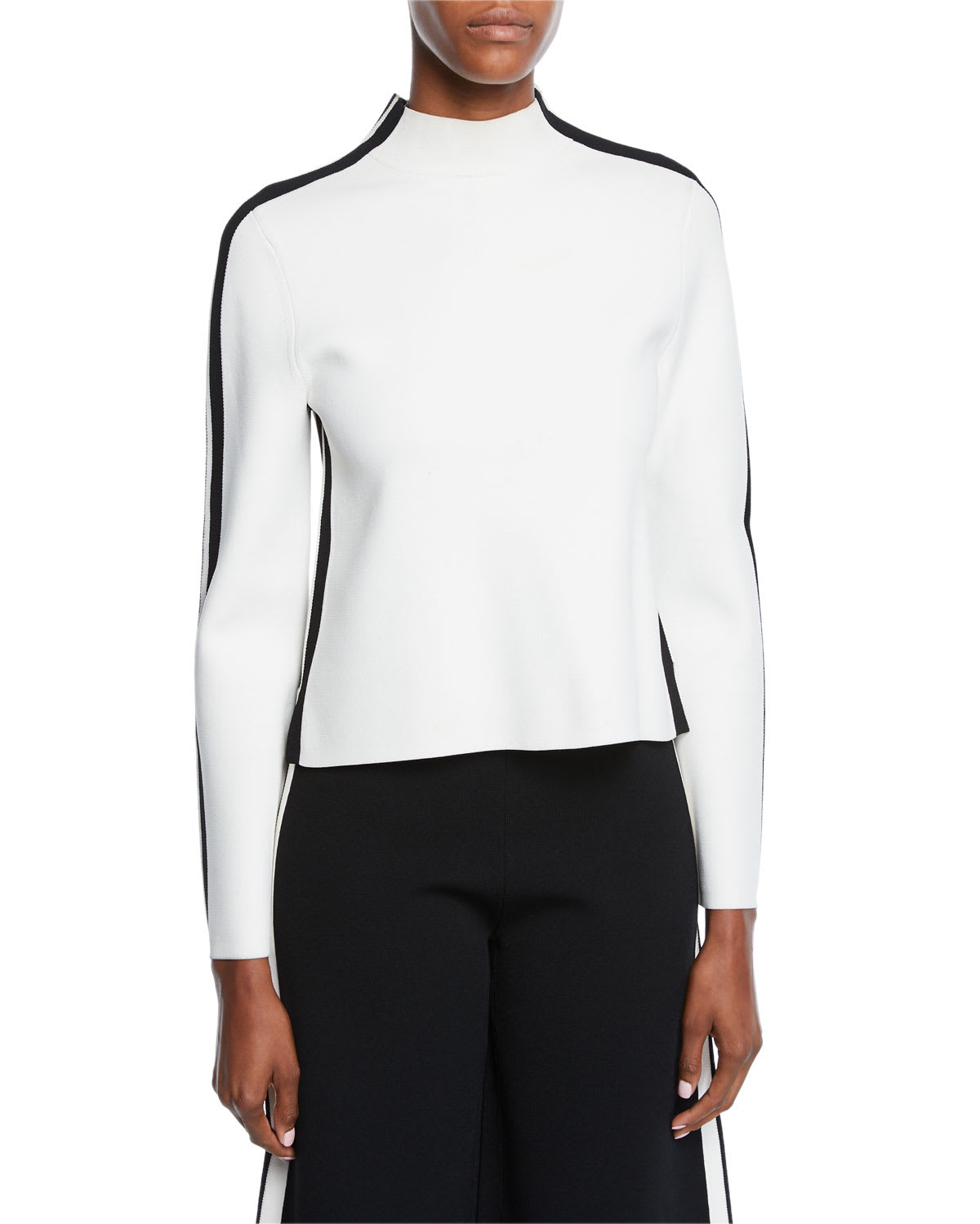Veronica Beard Retha Striped Sporty Pullover Sweater