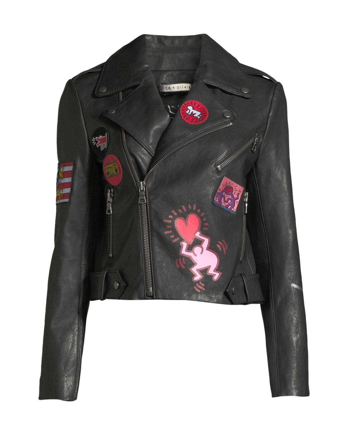 Alice + Olivia Lamb Leather Biker Jacket hot