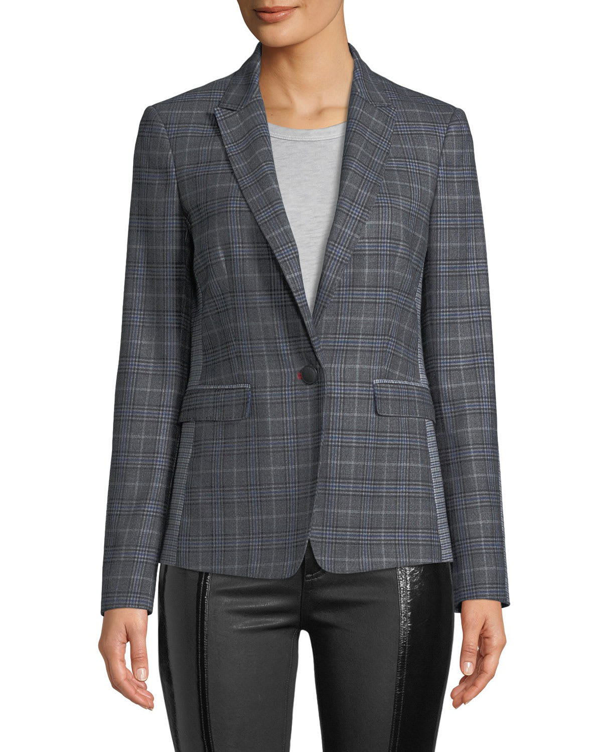Rag Bone Lexington Mixed Check Wool Blazer