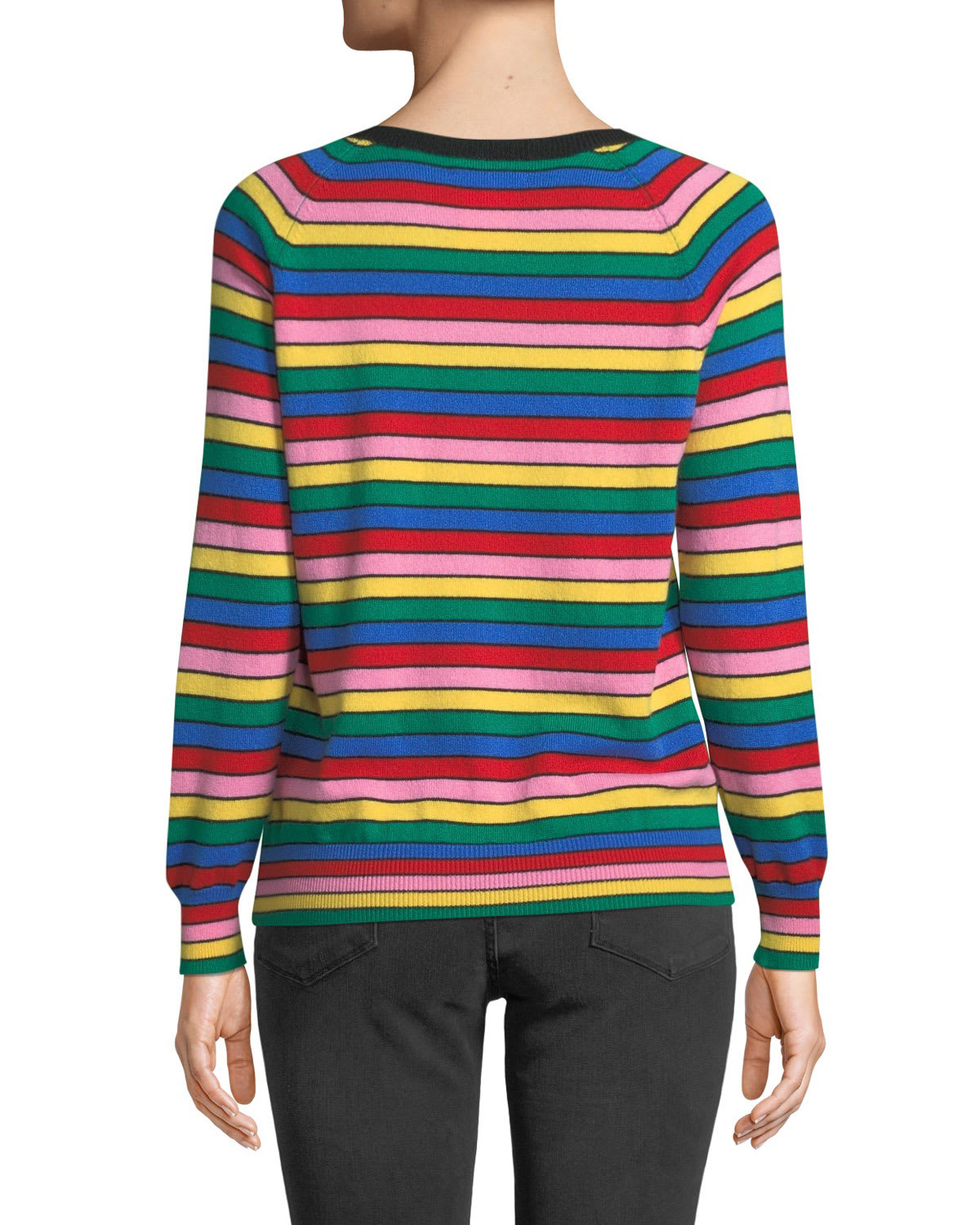 Chinti And Parker x Hello Kitty Rainbow Striped Cashmere Sweater