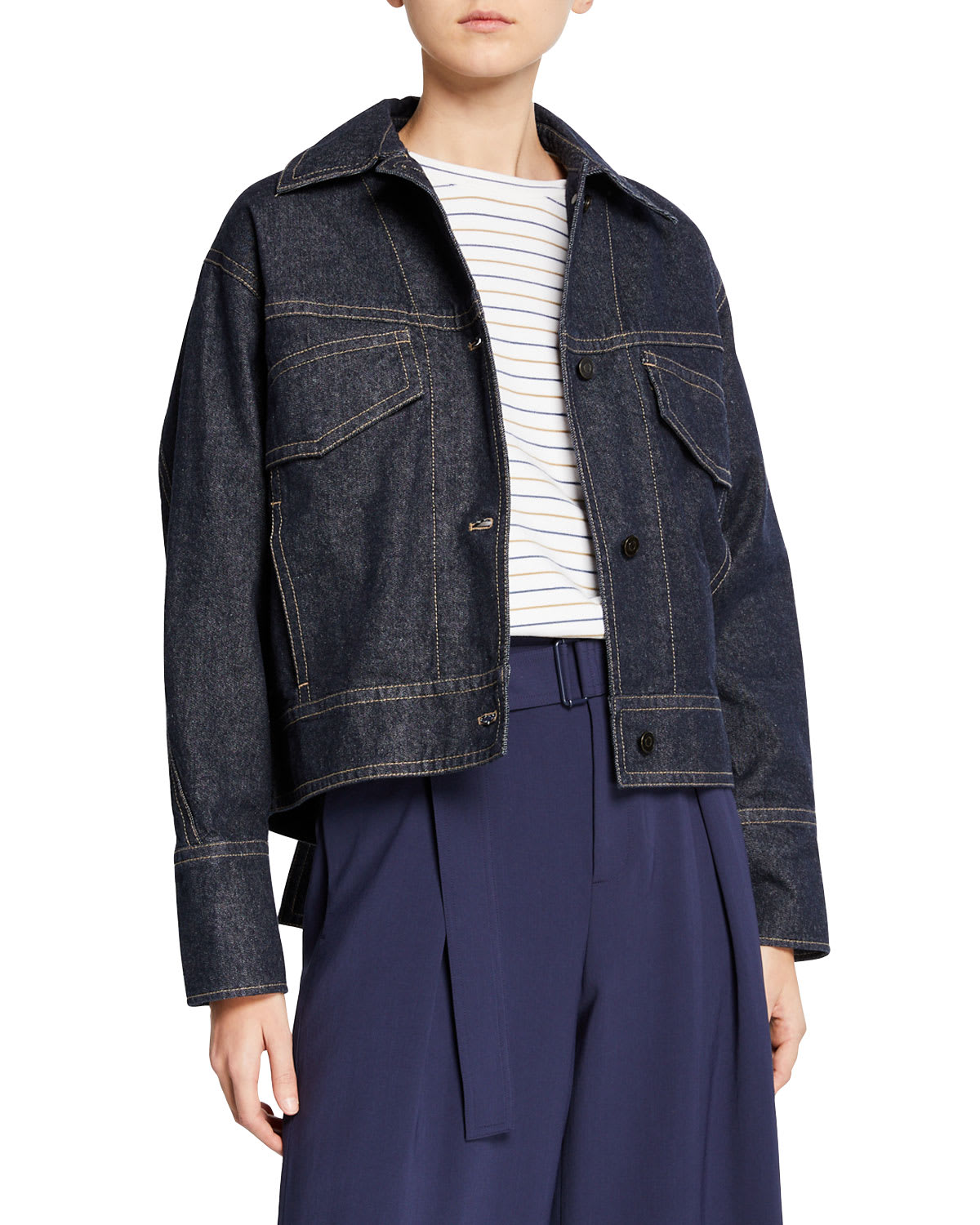 Vince denim utility jacket top