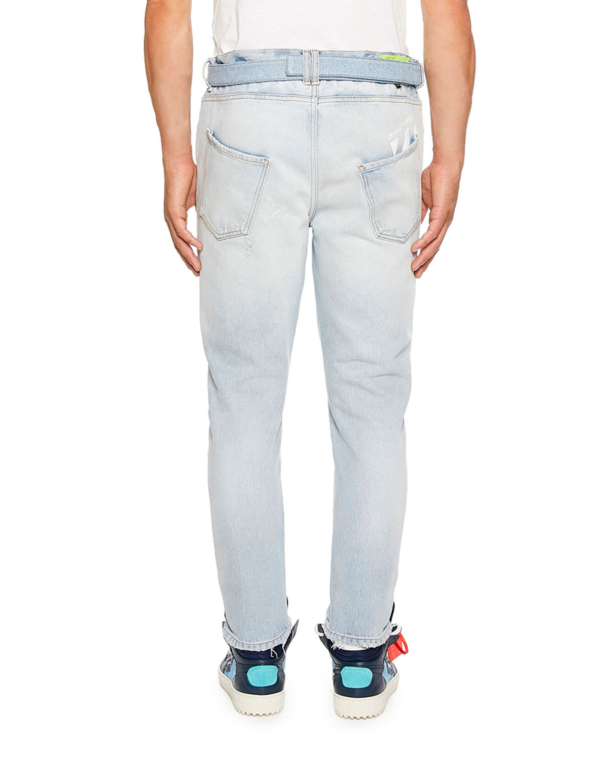 Off white low crotch fashion jeans