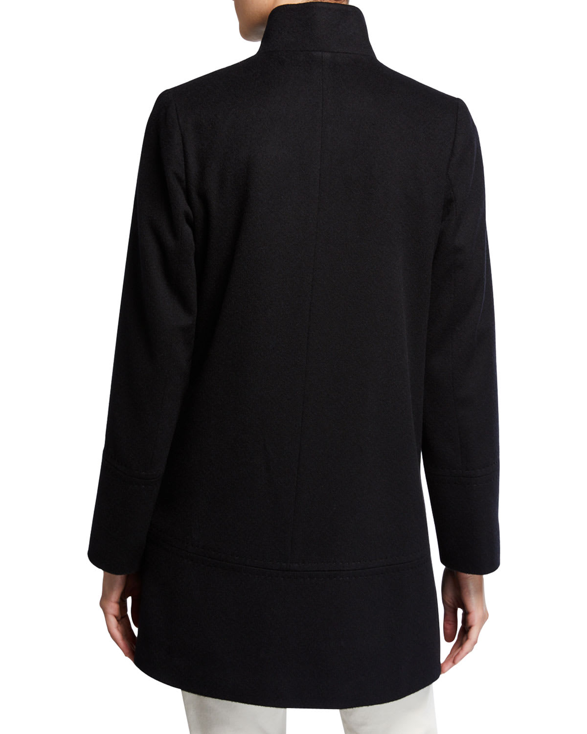 Fleurette Cashmere Wool One Button Car Coat