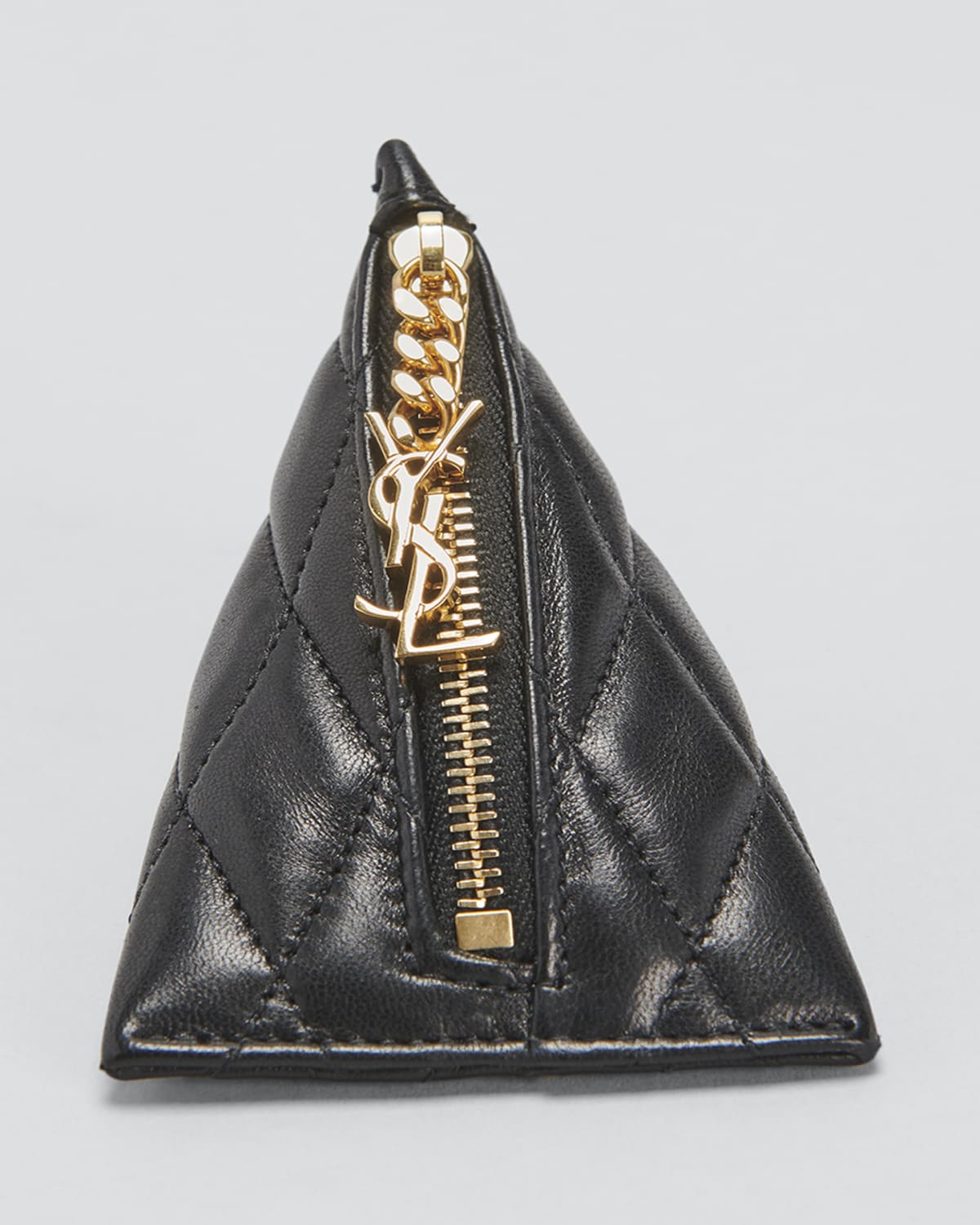 Saint Laurent Men's Cassandre Key Ring in Smooth Leather