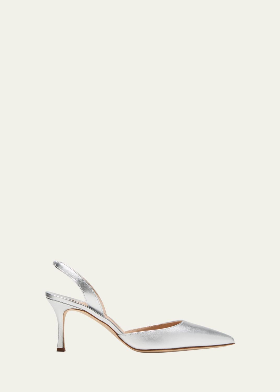 Manolo Blahnik 50mm Maysli Suede Buckle Slingback Pumps - Bergdorf