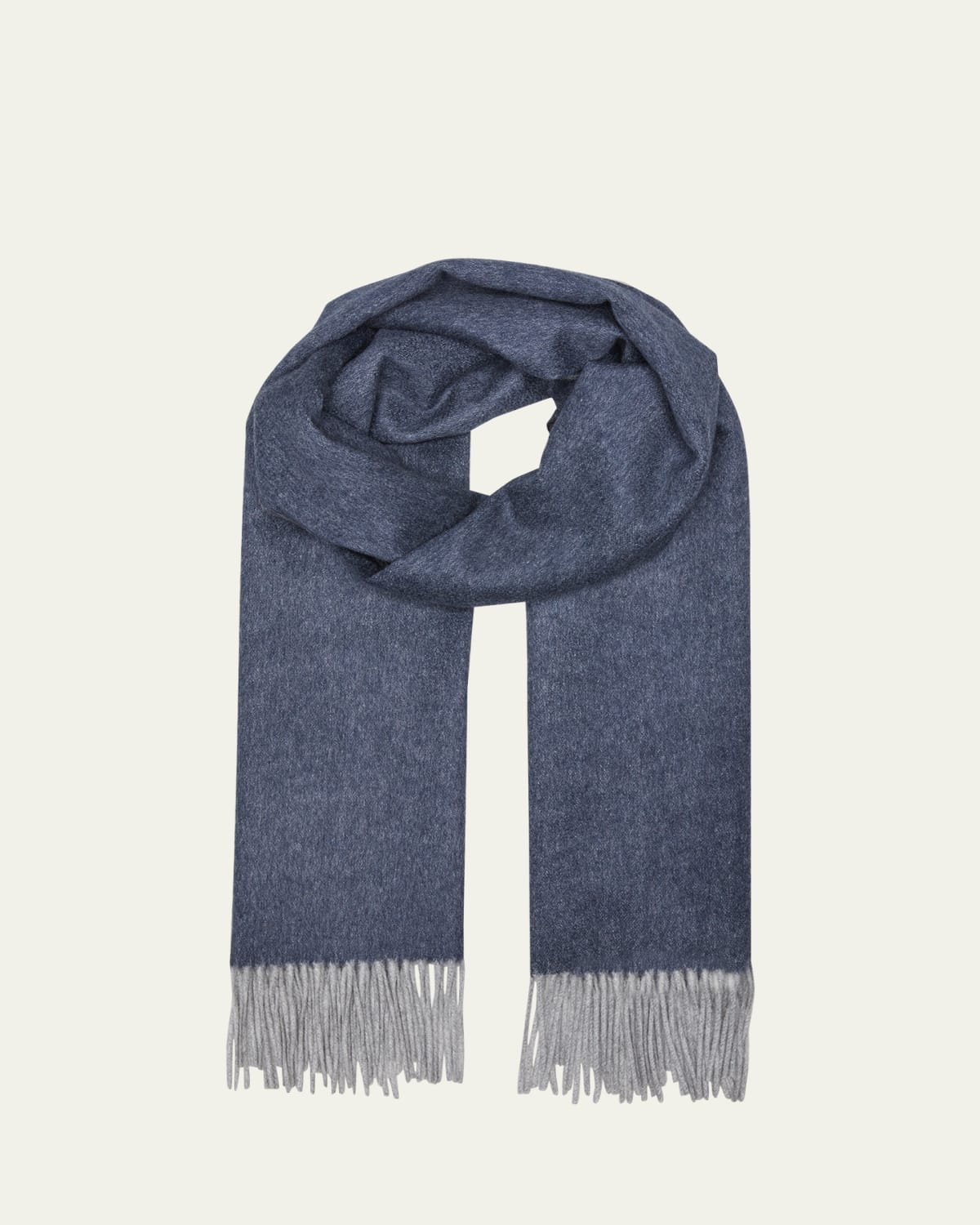 Loro Piana Cashmere Sciarpa Two-tone Fringe-trim Scarf In C01k