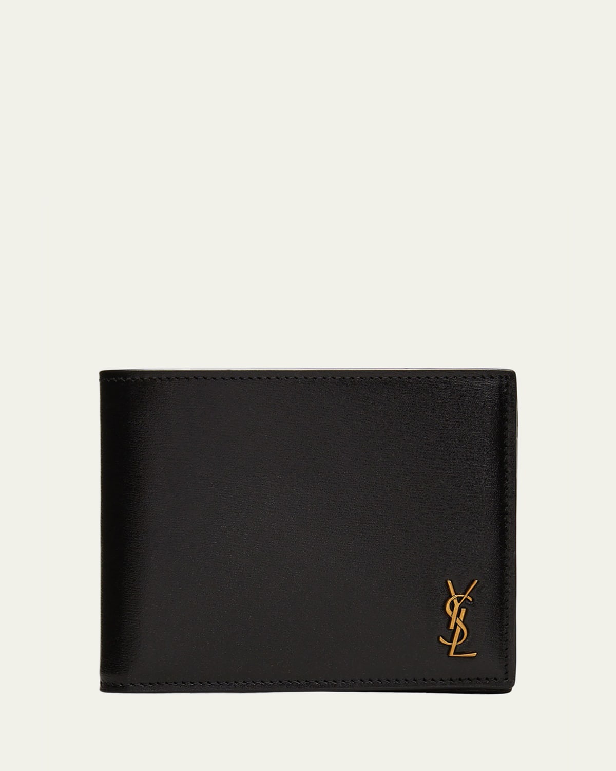 Saint Laurent Men's YSL Monogram Croc-Embossed Card Case
