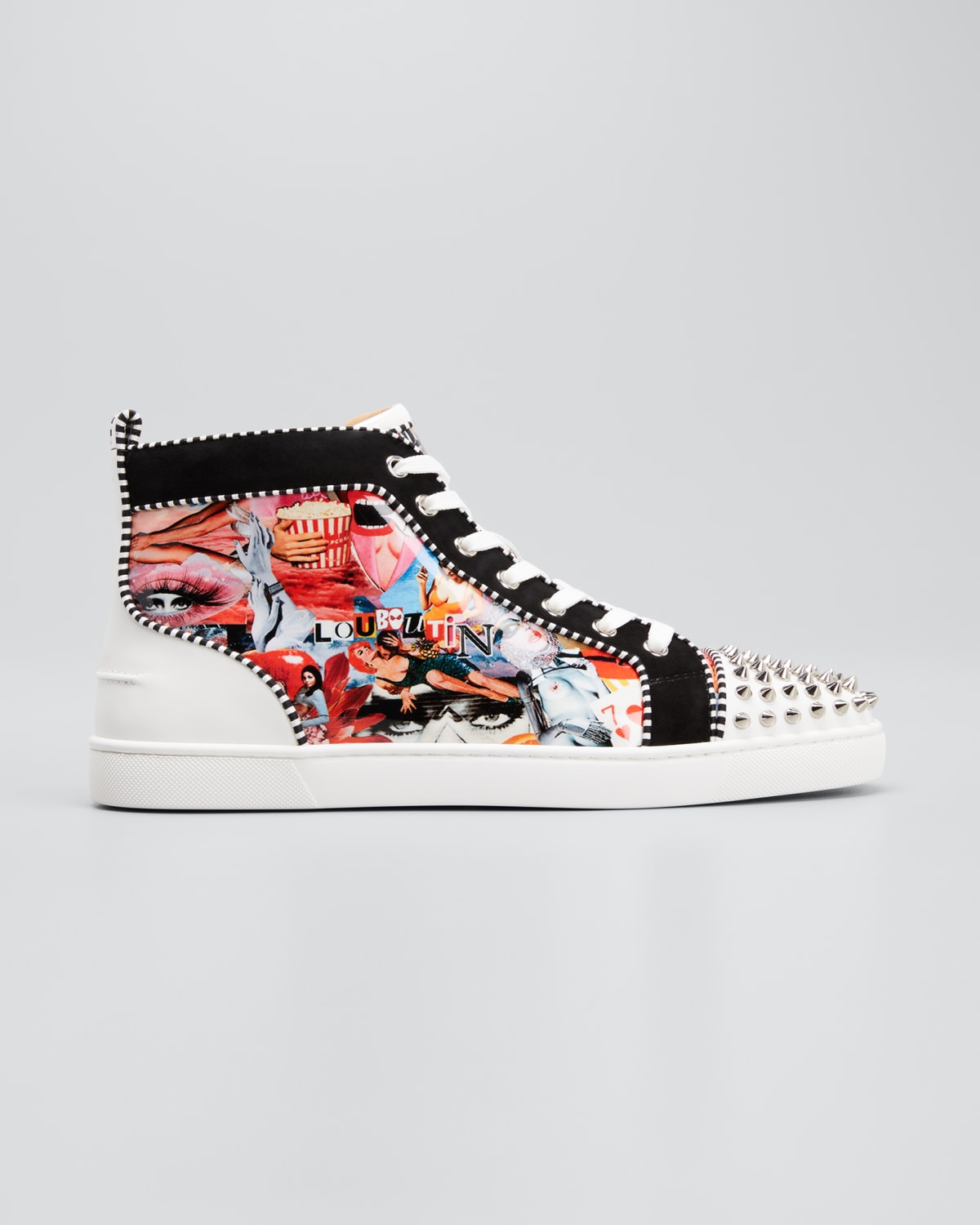 Christian Louboutin Men's Louis Orlato Flat Spikes High-Top Sneakers -  Bergdorf Goodman