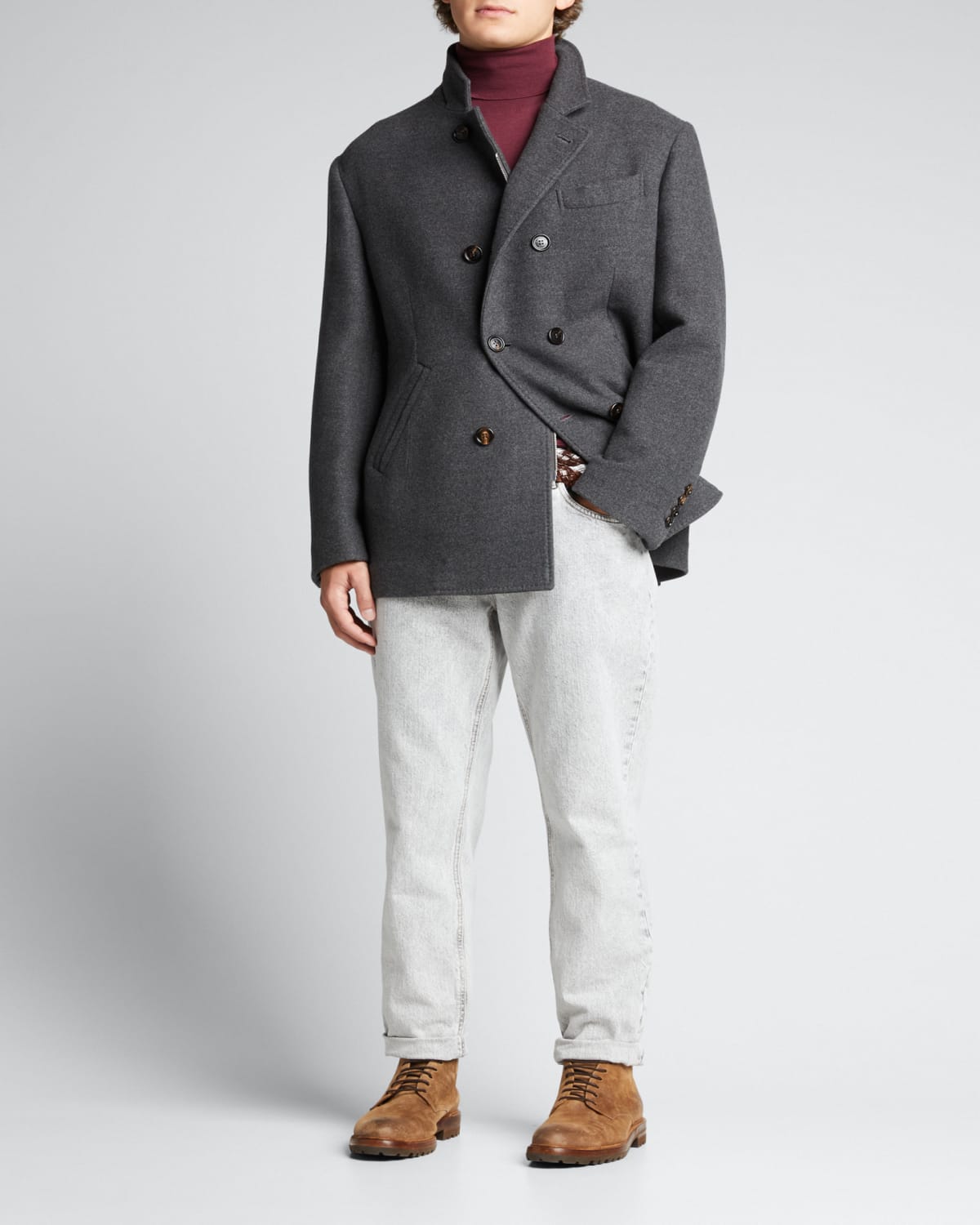 人気商品の LIDNM FINE WOOL MINIMAL HALF COAT チャコール abamedyc.com