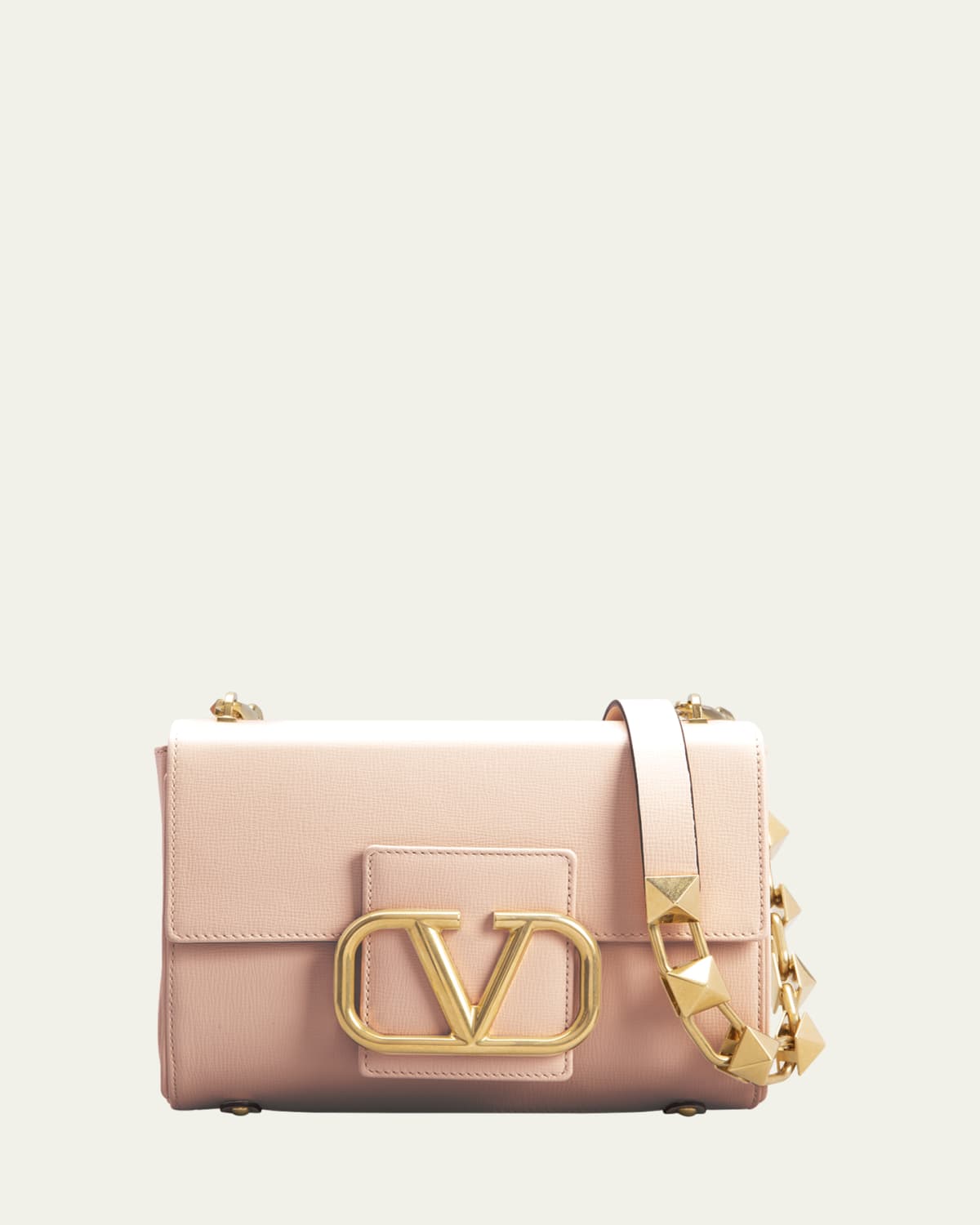 Valentino Magenta Grained Leather Vsling Small Top Handle Bag Pink
