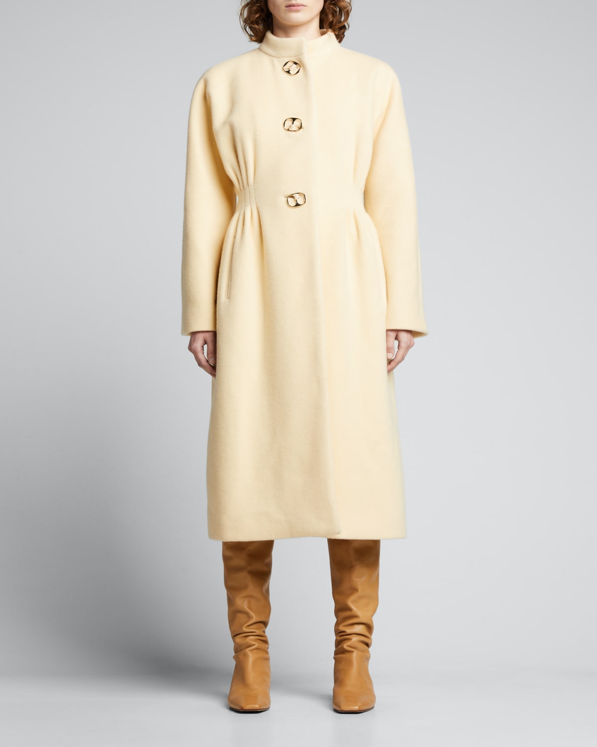 peplum wool coat