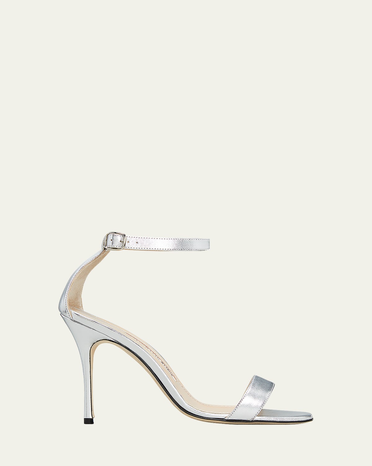 Satin Ankle-Strap Sandals