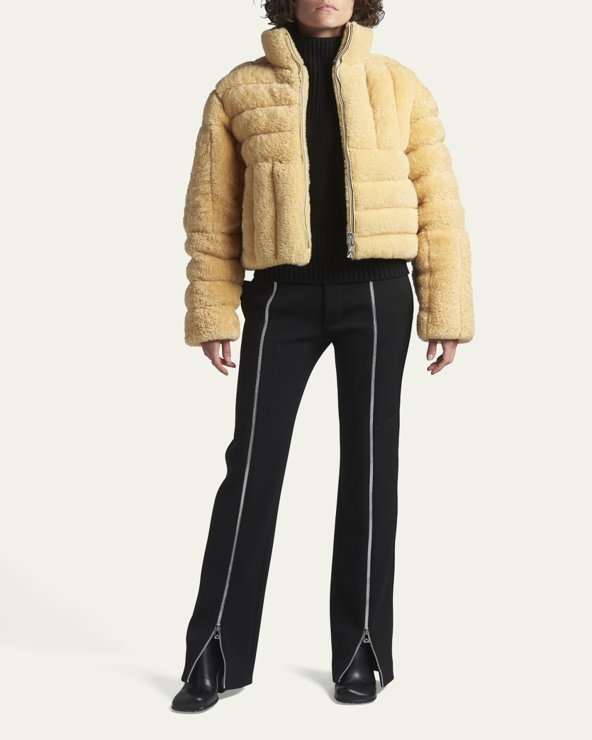 bottega veneta shearling coat