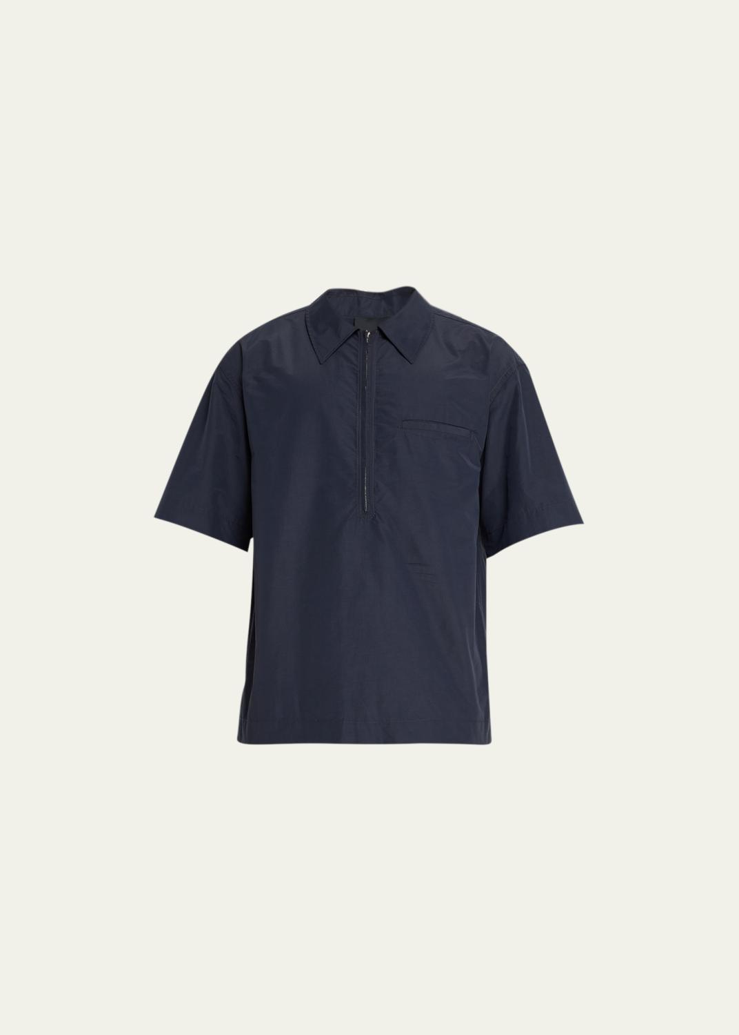 sacai Men's Drawstring Short-Sleeve Utility Shirt - Bergdorf Goodman