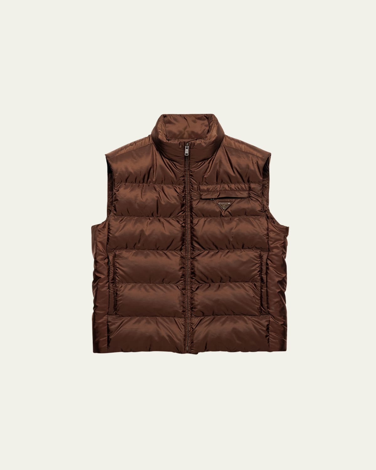 Helmut Lang Men's Reversible Shearling Funnel Neck Full-Zip Vest