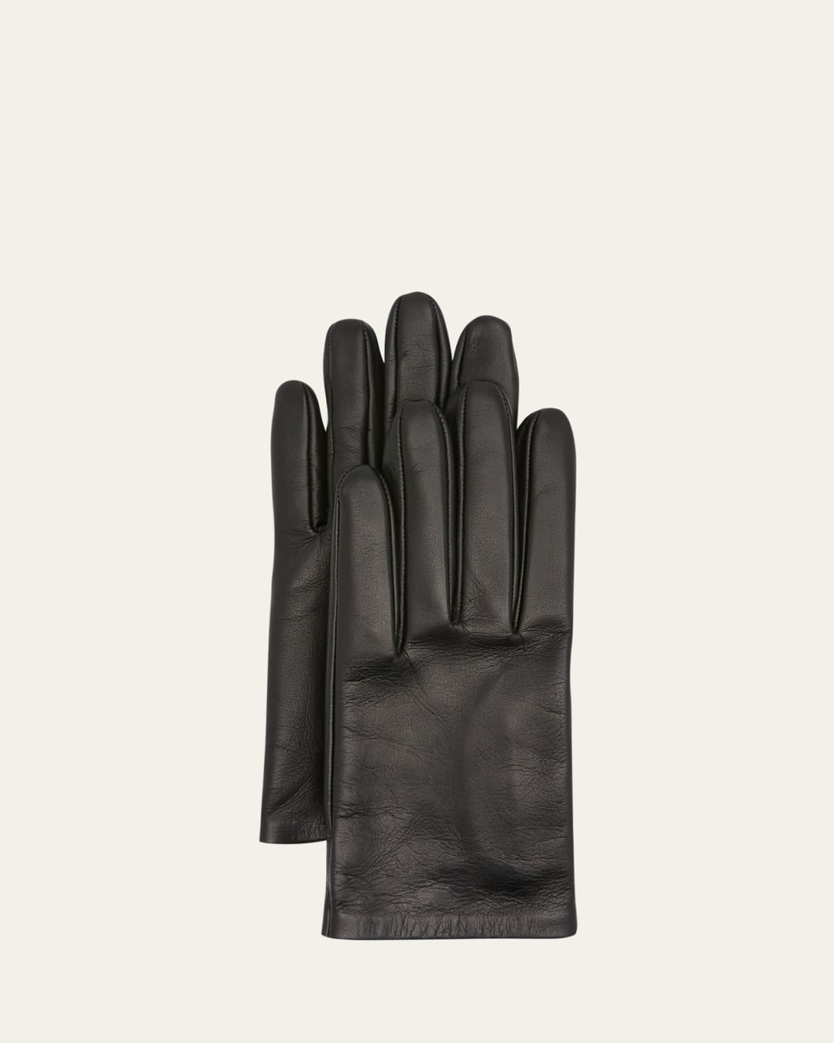 【送料&関税込】Miu Miu Black Nappa Leather Gloves Miu Miu Nappa Short Gloves in Nero | FWRD
