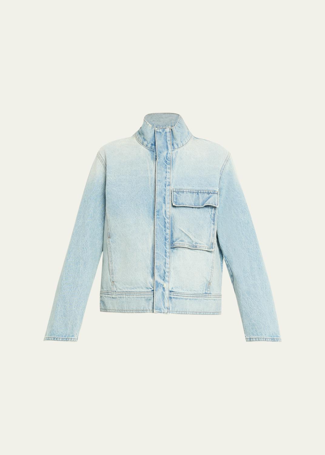 Melitta Baumeister Painted Glow Cropped Ombre Denim Jacket