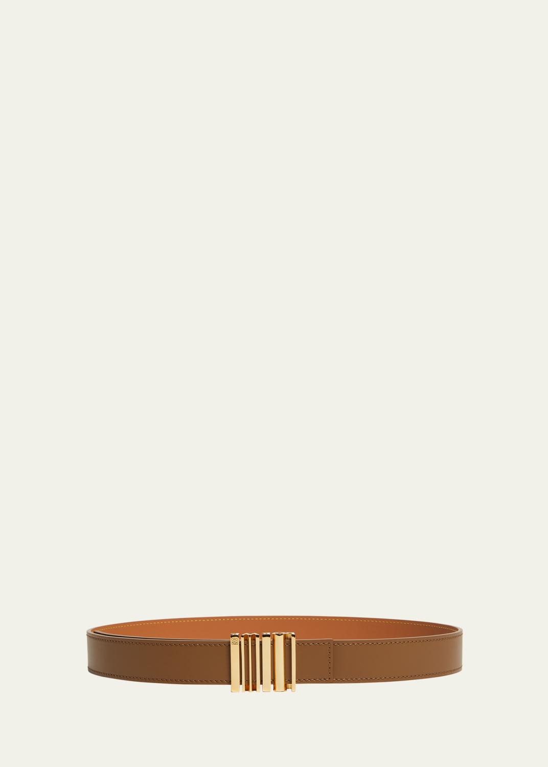Bergdorf Goodman Cream Leather Belt with Gold Buckle Med bg_4877668_100106_c main image 4