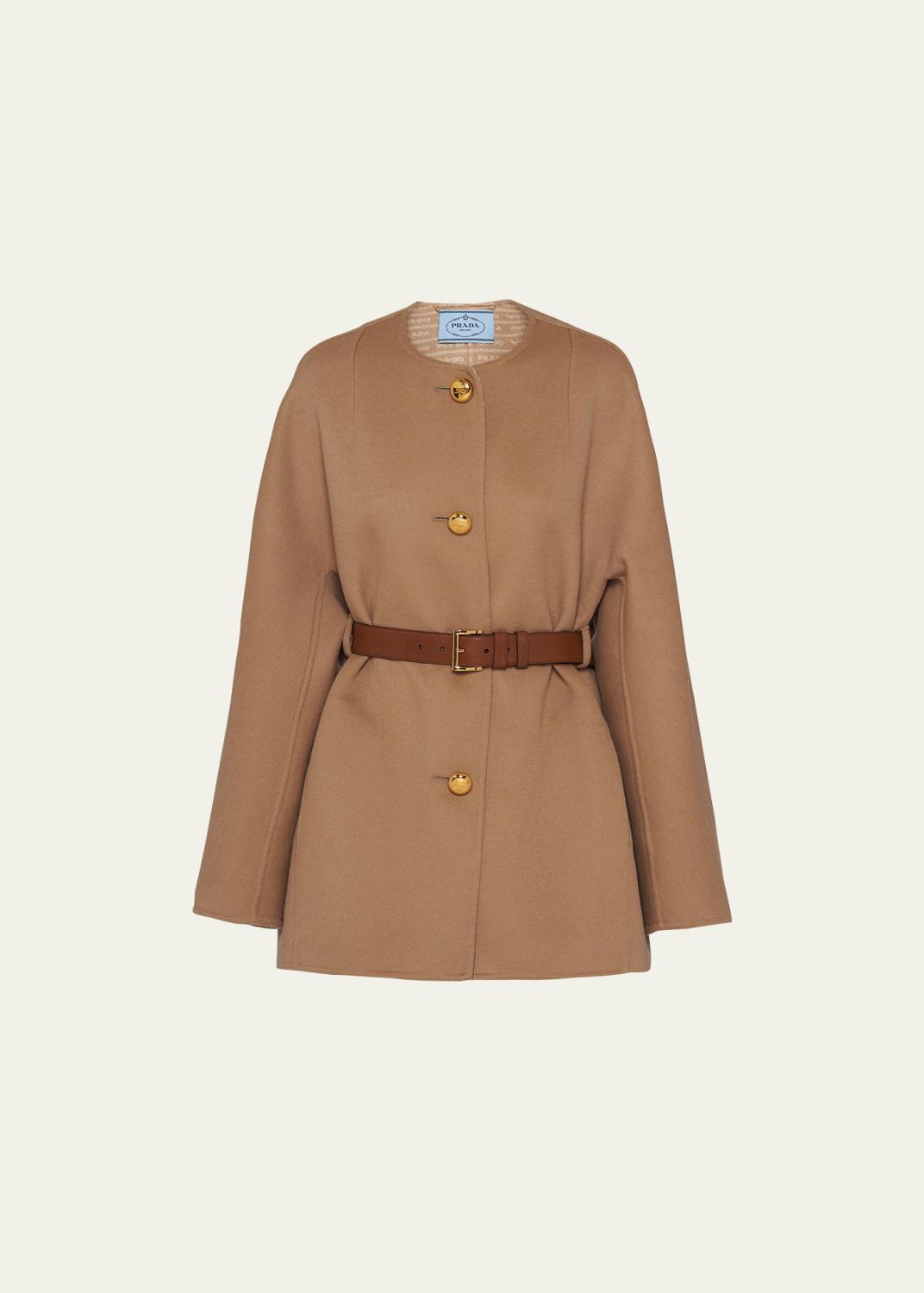 Prada Double-Breasted Cashgora Jacket - Bergdorf Goodman
